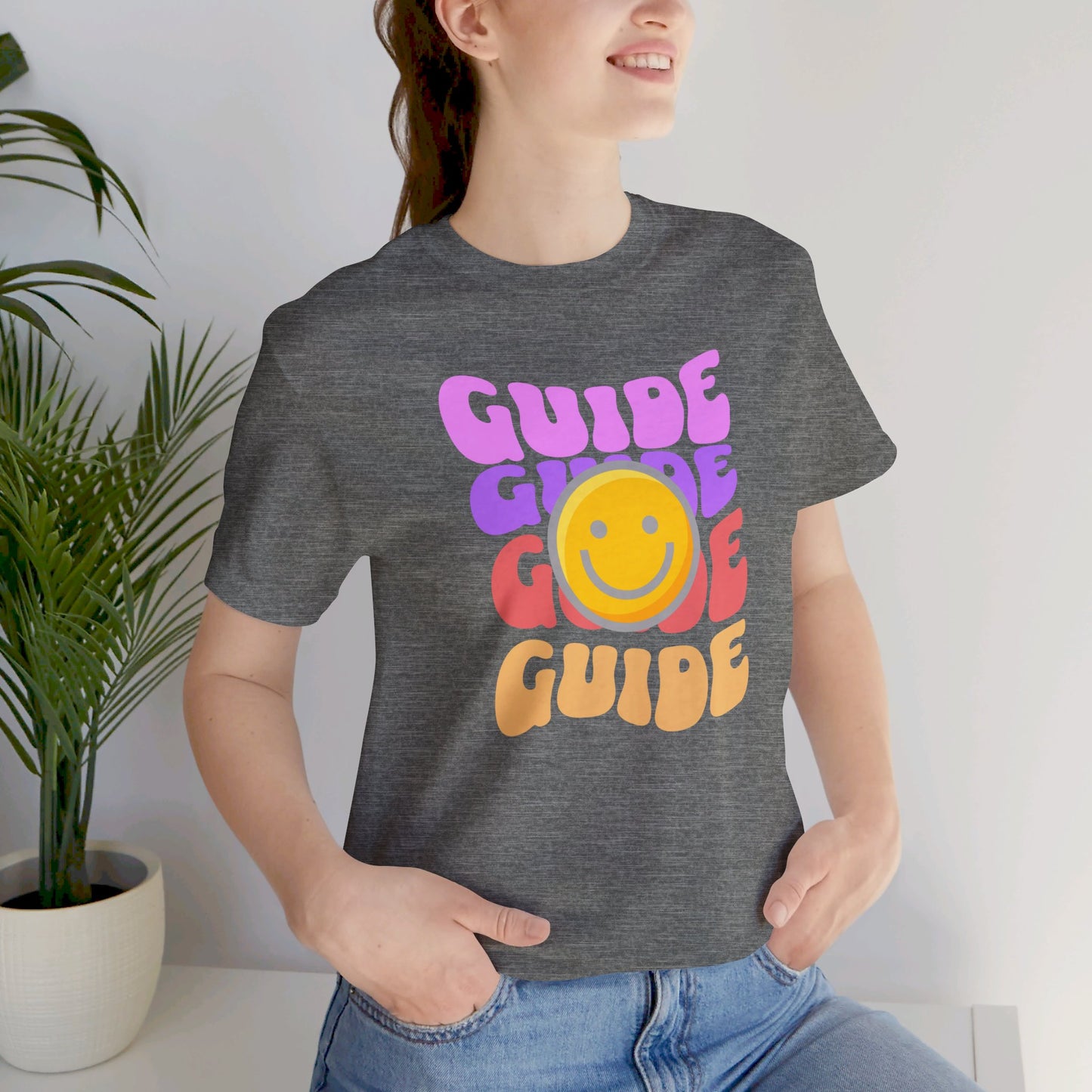 Guide with Smiley face Unisex Jersey Short Sleeve Tee