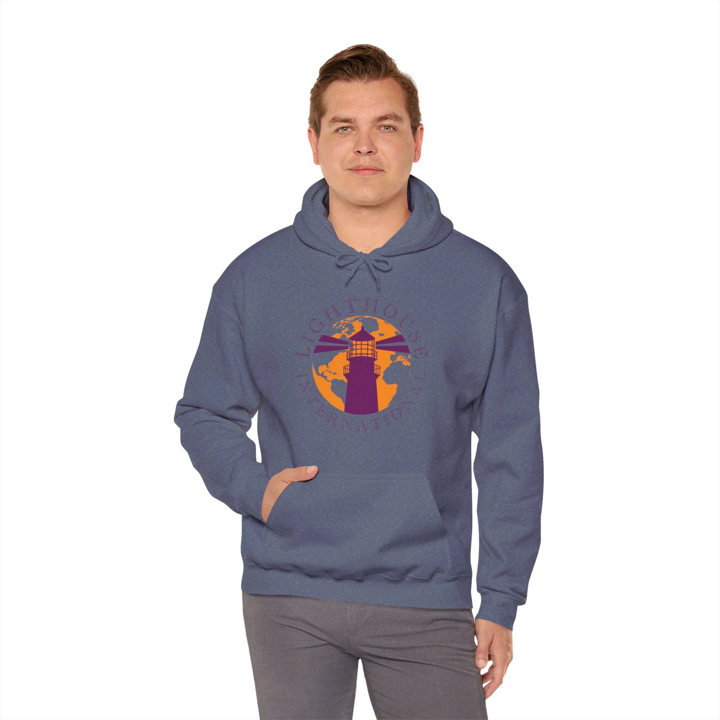 Lighthouse International logo Unisex Heavy Blend™ Hooded Sweatshirt