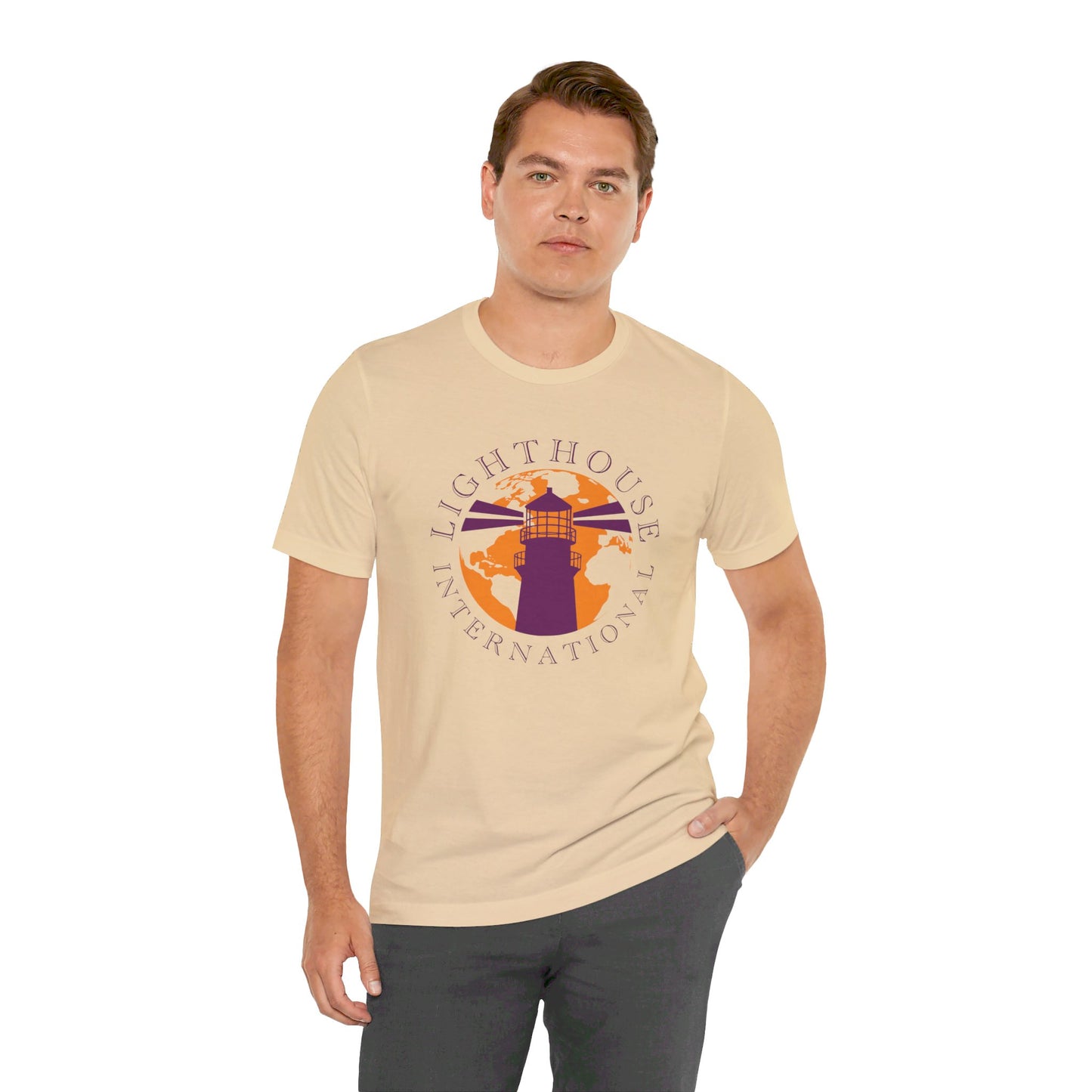 Lighthouse International w/o Acton logo Unisex Jersey Short Sleeve Tee