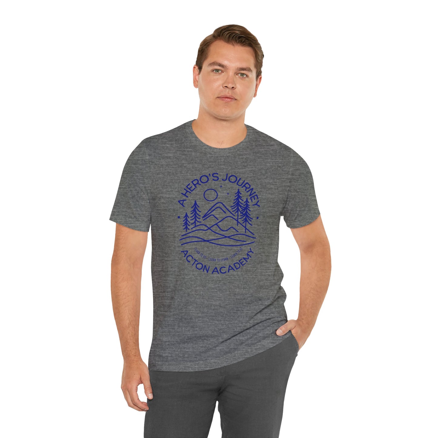 Hero's Journey Line Drawing with Acton CyFair Unisex Jersey Short Sleeve Tee