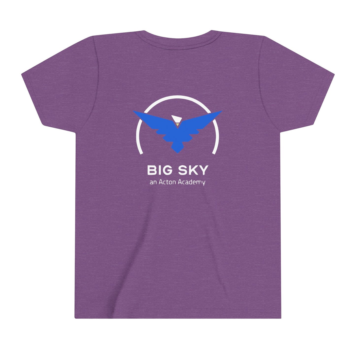 Be Curious with Big Sky on back Youth Short Sleeve Tee