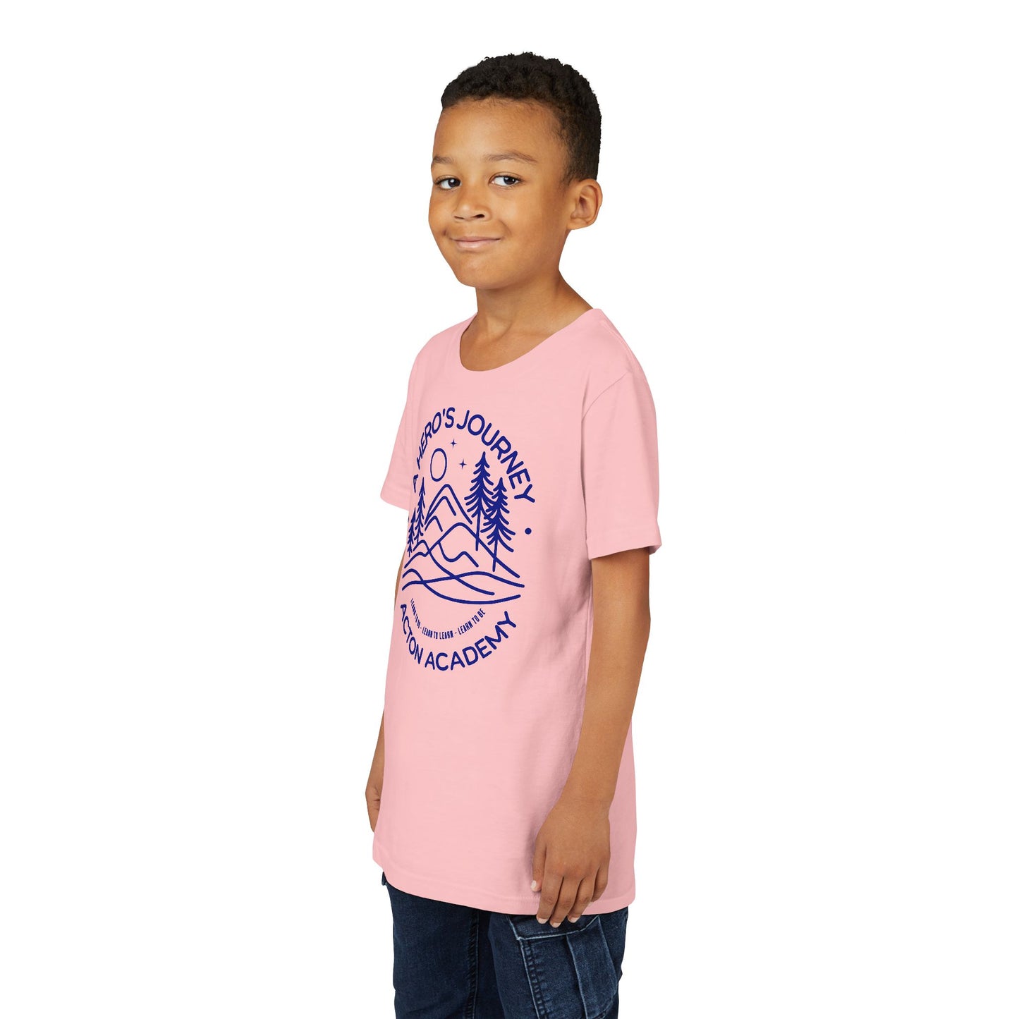 Hero's Journey Line Drawing with Acton CyFair Youth Short Sleeve Tee