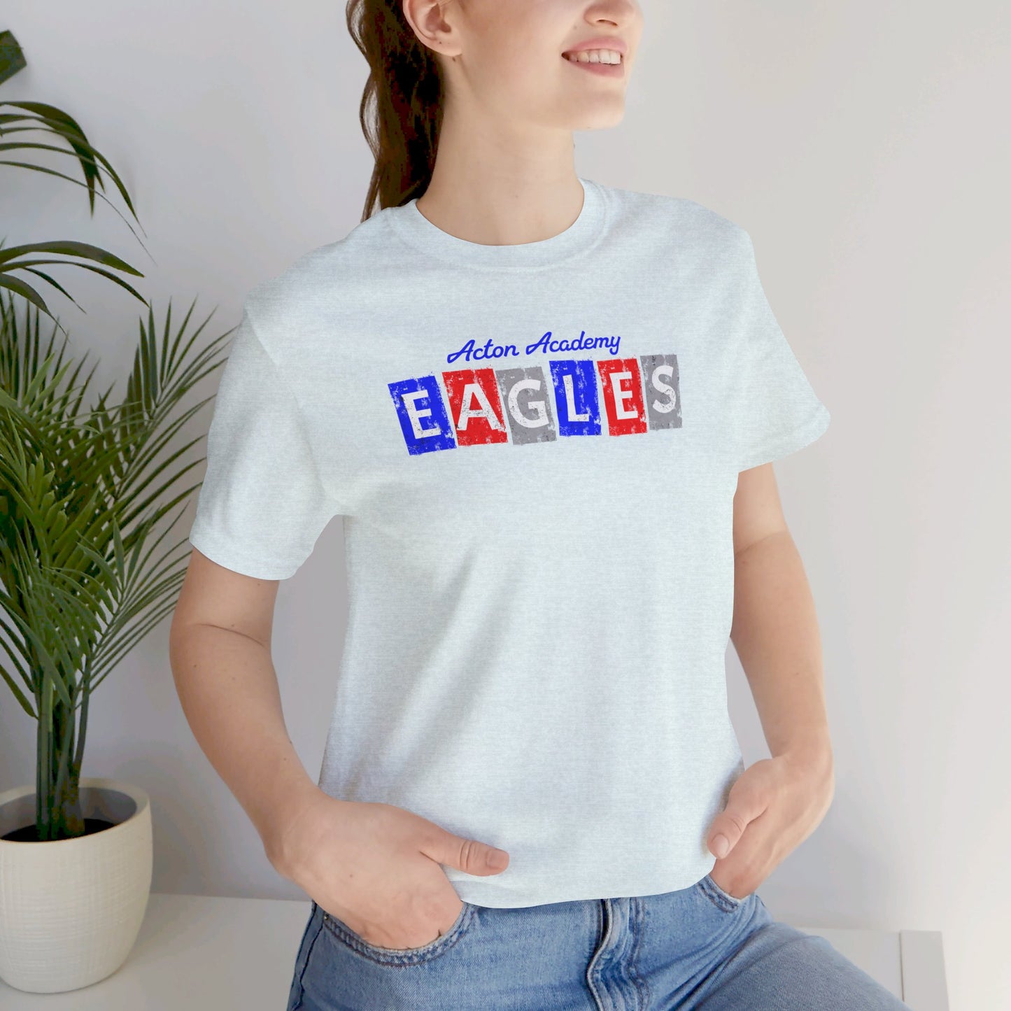 Acton Block Letters Red Unisex Jersey Short Sleeve Tee