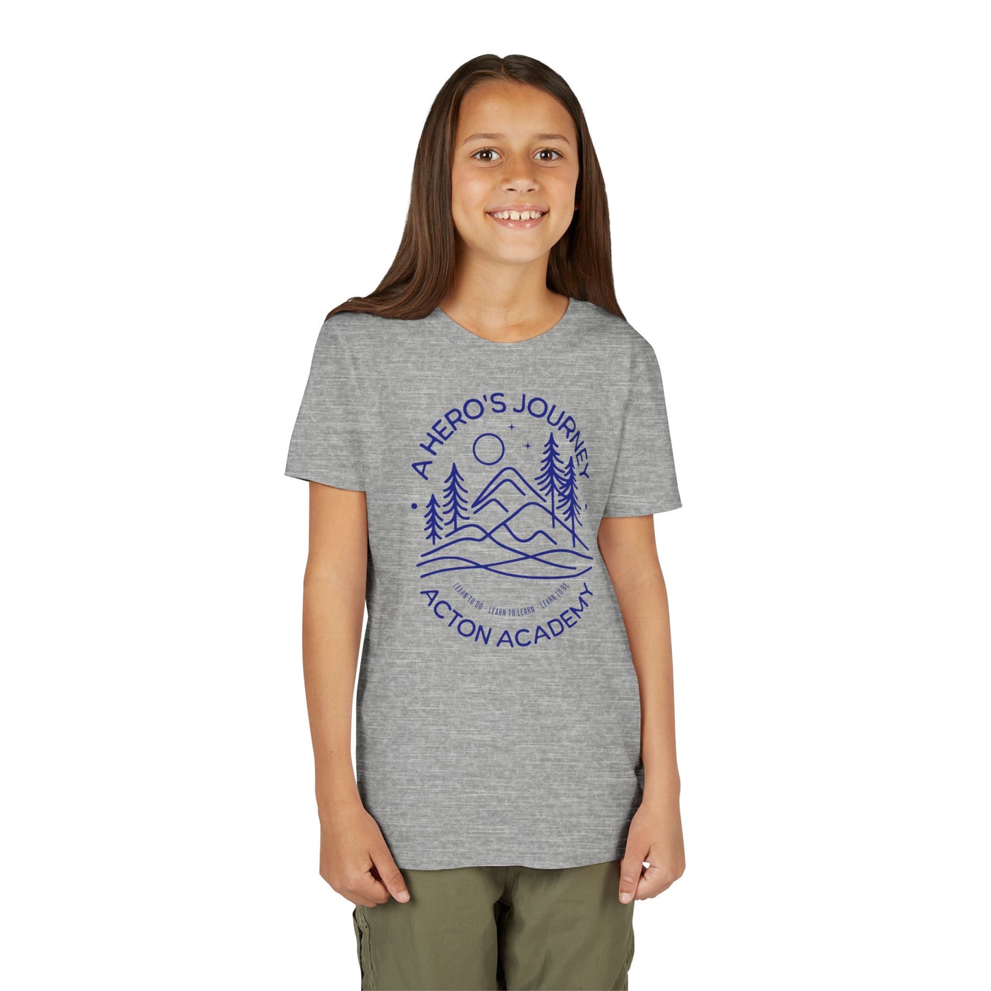 Hero's Journey Line Drawing with Acton CyFair Youth Short Sleeve Tee