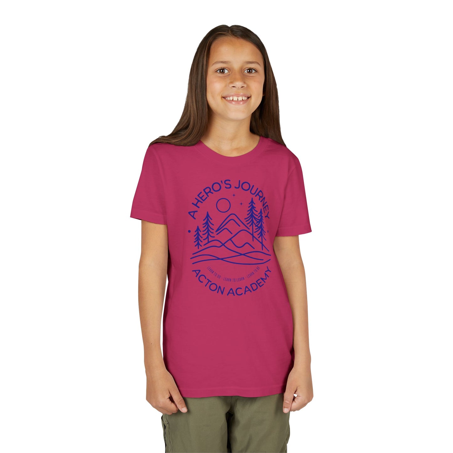 Hero's Journey Line Drawing with Acton CyFair Youth Short Sleeve Tee