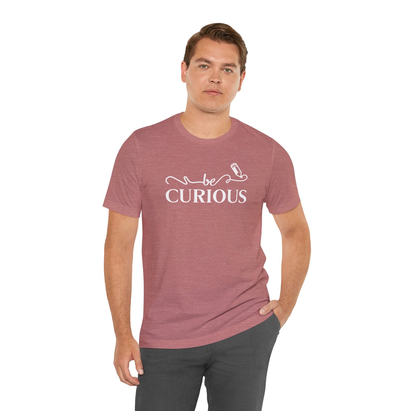 Be Curious with Big Sky on back Unisex Jersey Short Sleeve Tee
