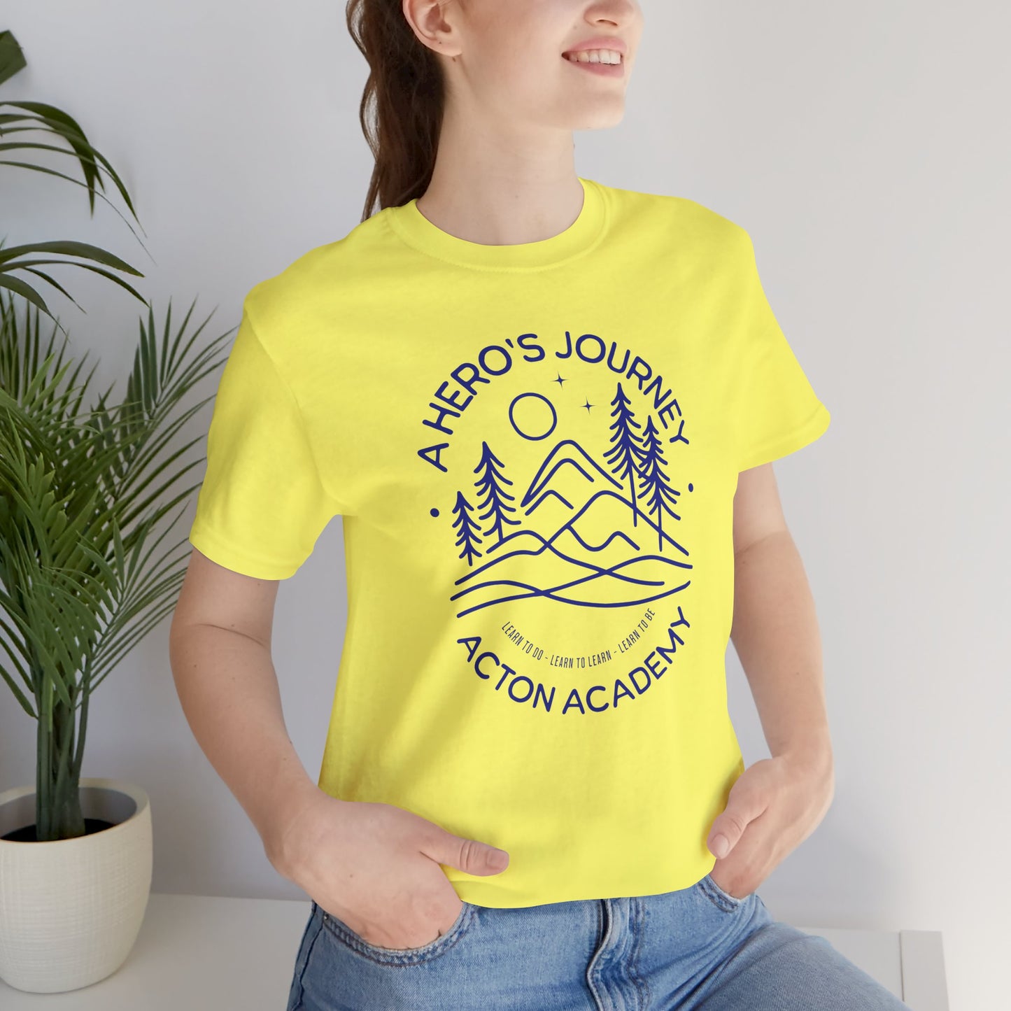 Hero's Journey Line Drawing with Acton CyFair Unisex Jersey Short Sleeve Tee