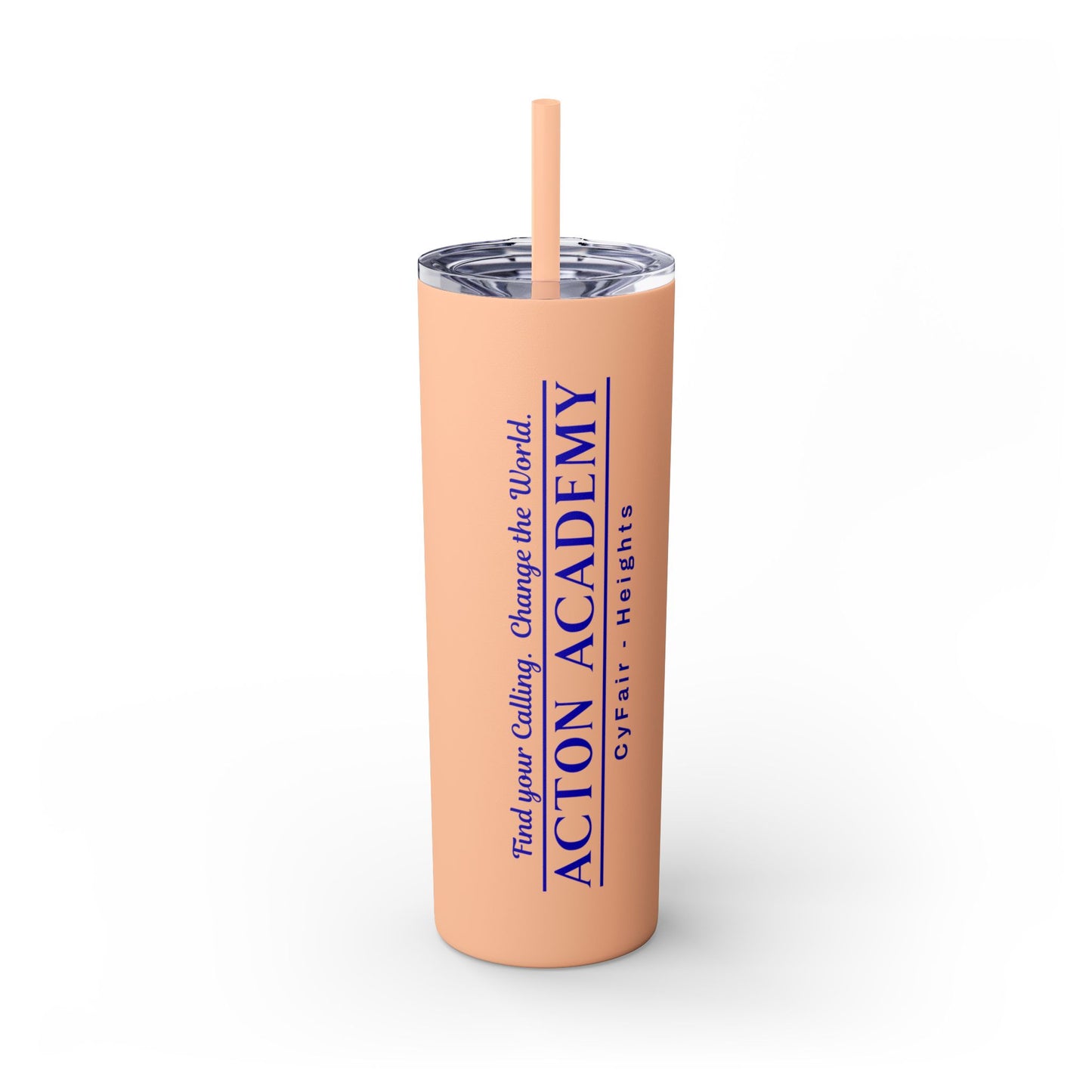 Acton CyFair-Heights Logo Skinny Tumbler with Straw, 20oz