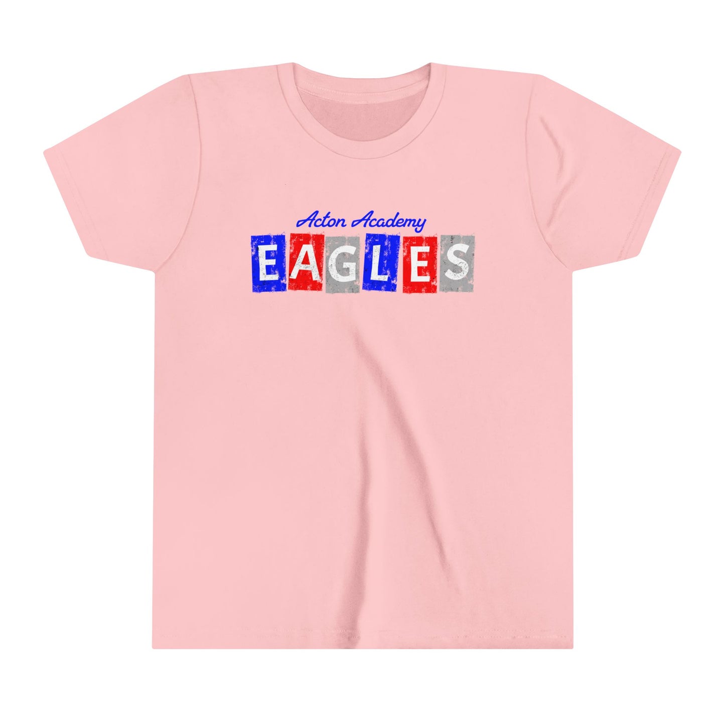 Acton Block Letters Red Youth Short Sleeve Tee