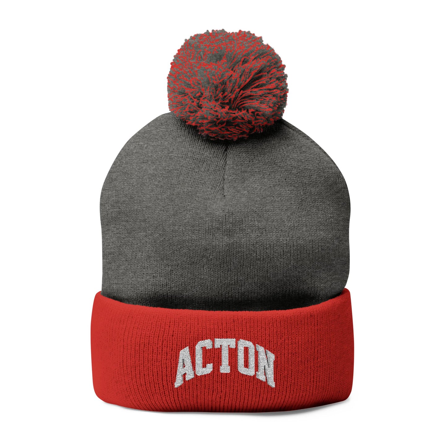Custom Embroidered Pom-Pom Knit Cap - Cozy & Stylish Winter Hat