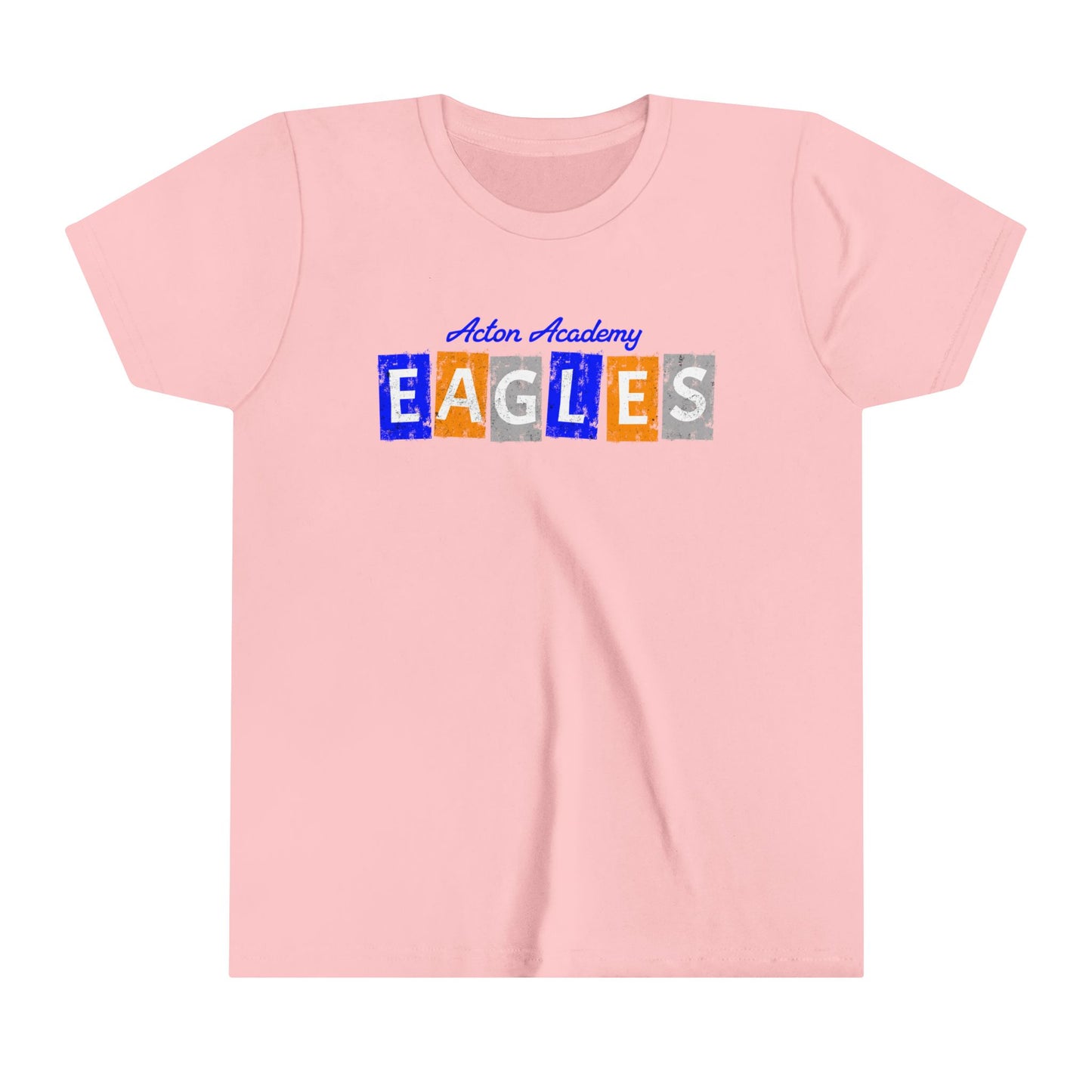 Acton Block Letters Orange Youth Short Sleeve Tee