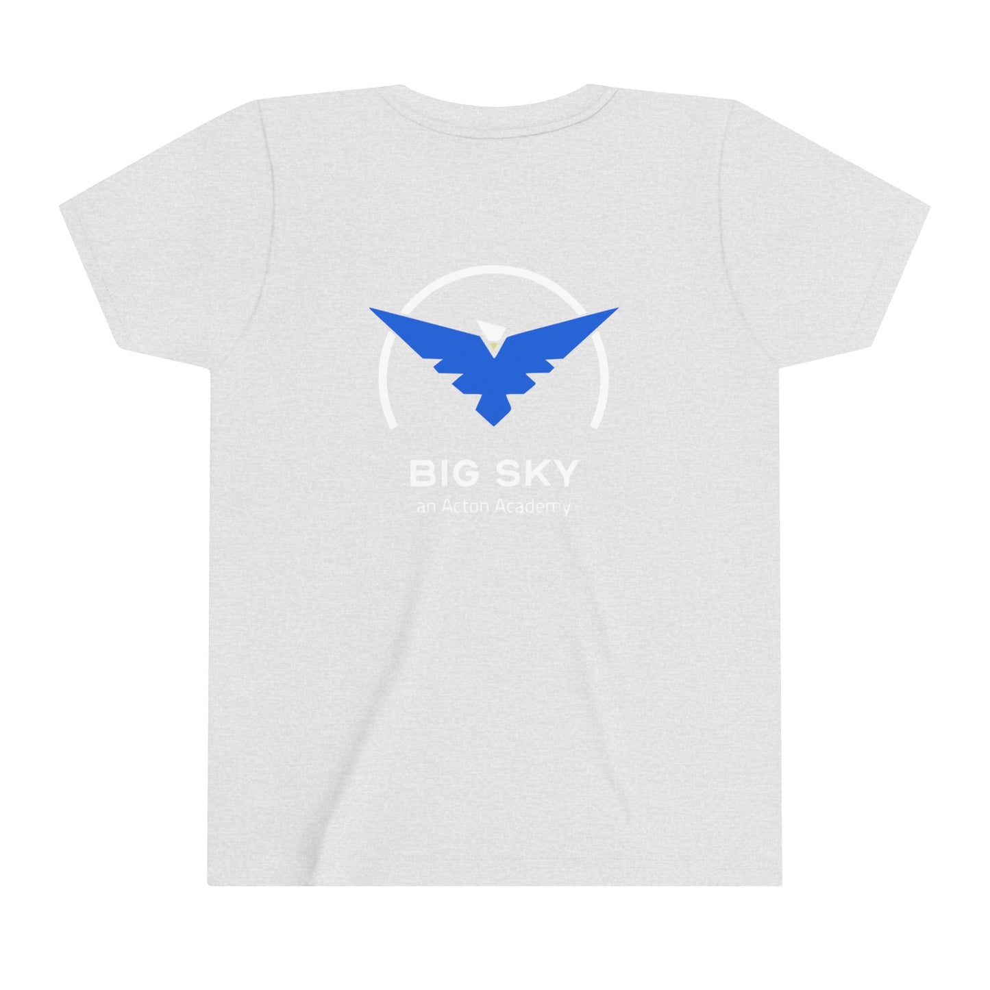 Be Curious with Big Sky on back Youth Short Sleeve Tee