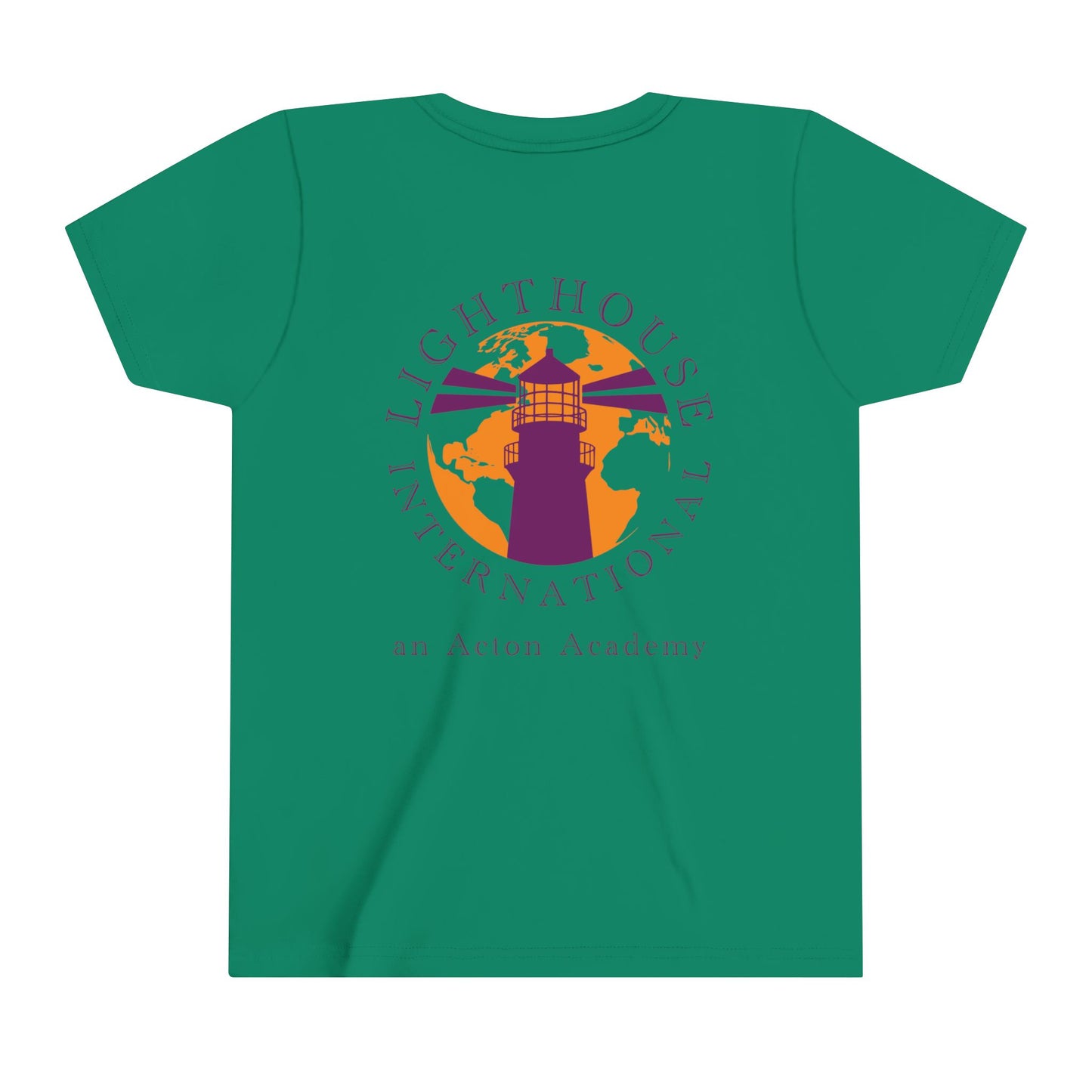 Hero's Journey Rocketship w/ Lighthouse International on back Youth Short Sleeve Tee