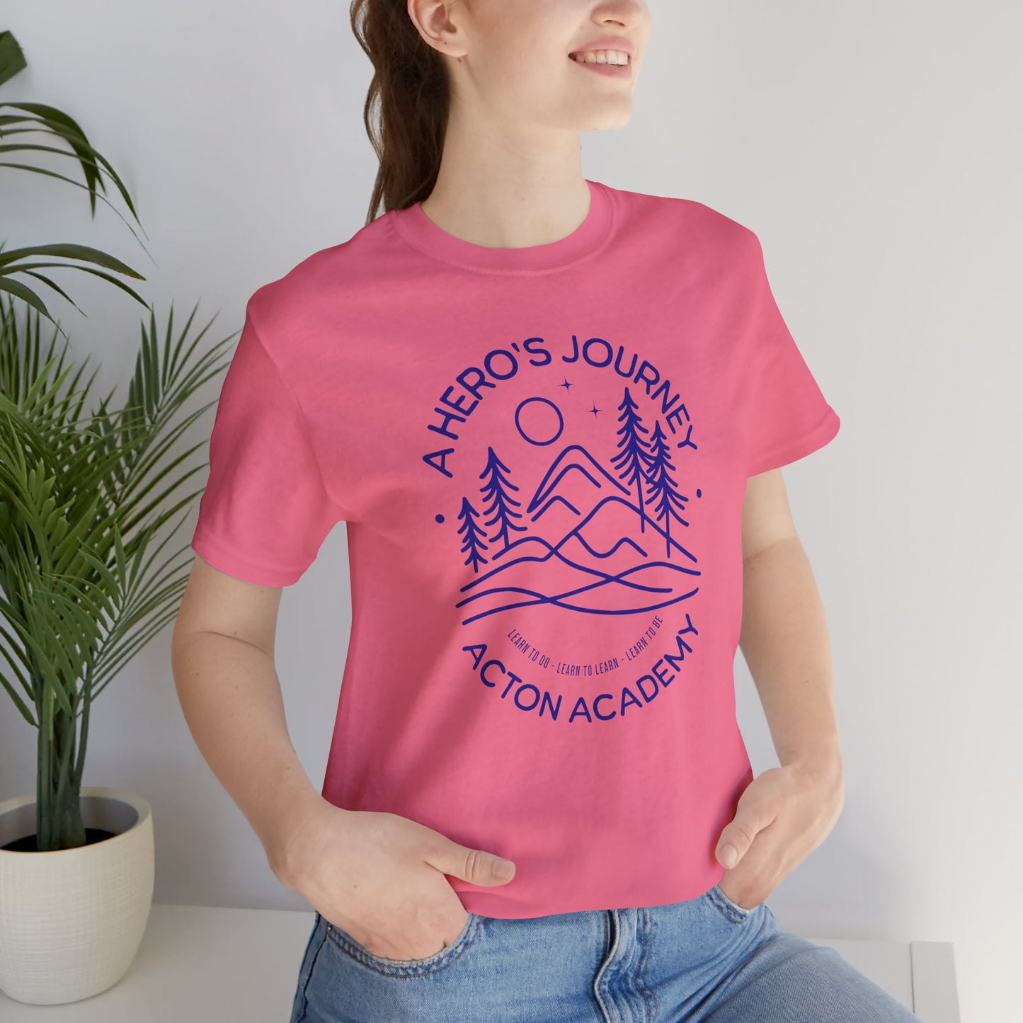 Hero's Journey Line Drawing with Acton CyFair Unisex Jersey Short Sleeve Tee