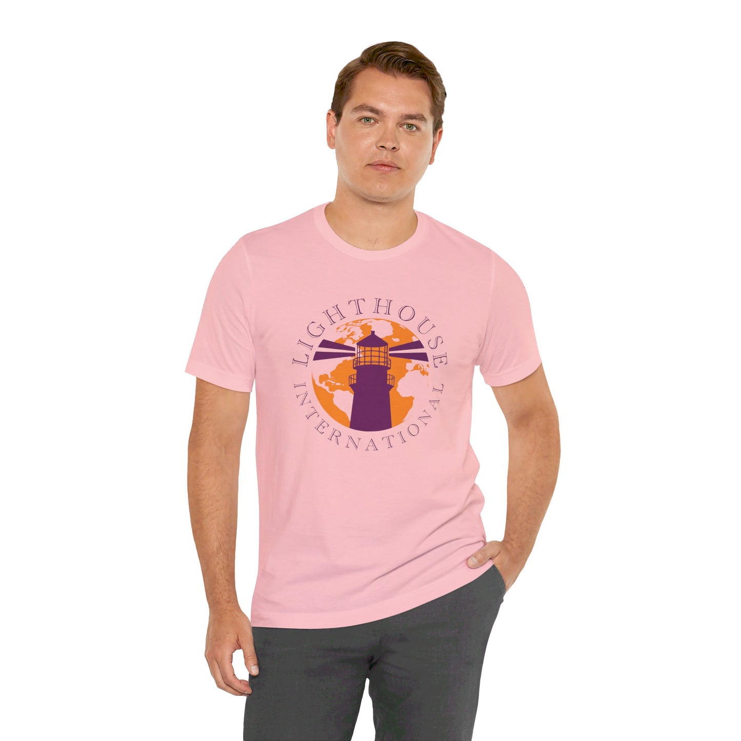 Lighthouse International w/o Acton logo Unisex Jersey Short Sleeve Tee