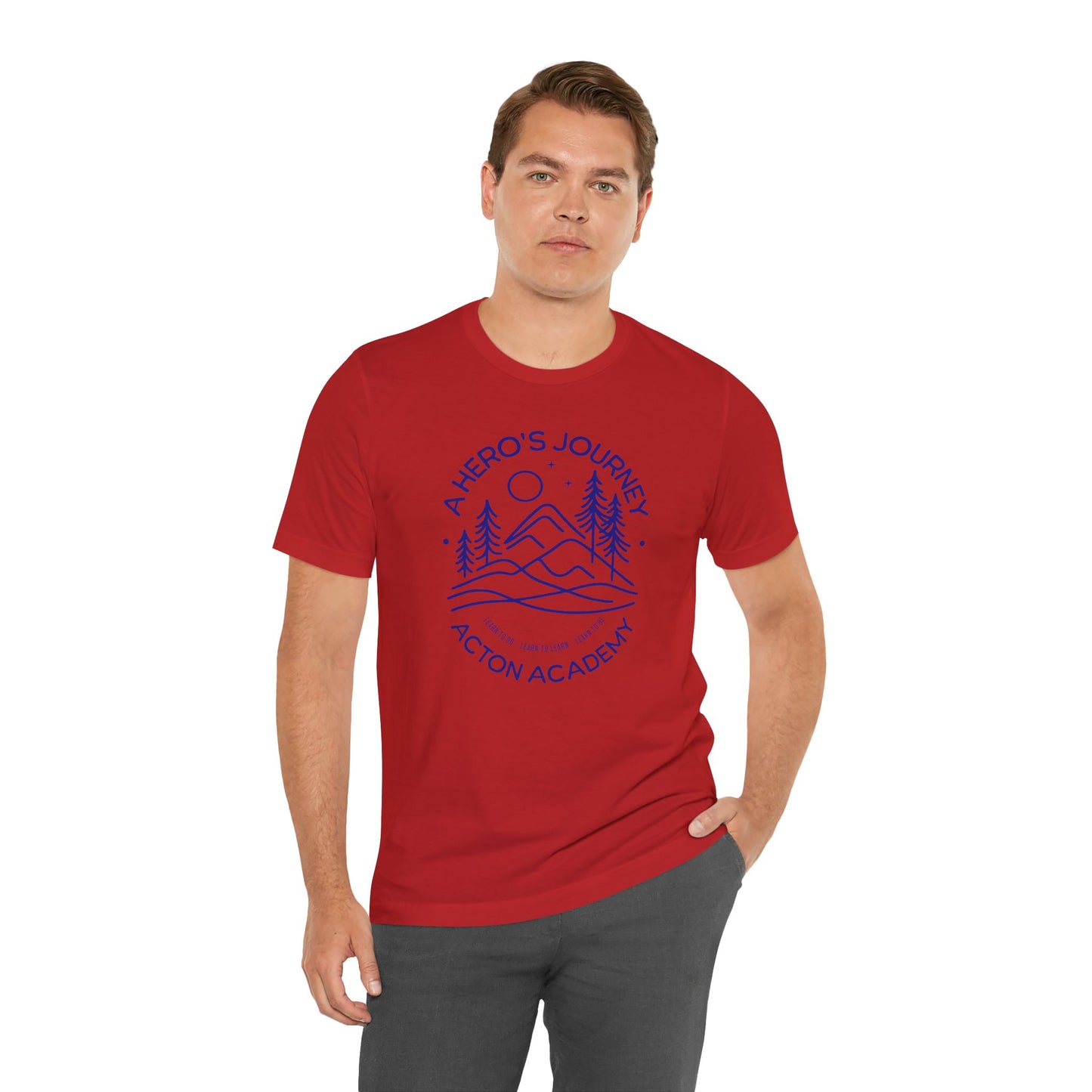 Hero's Journey Line Drawing with Acton CyFair Unisex Jersey Short Sleeve Tee
