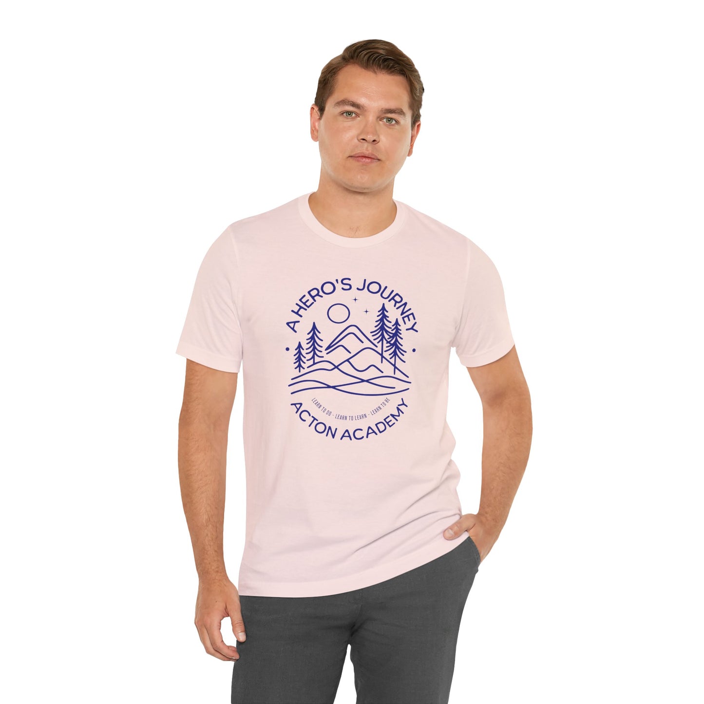 Hero's Journey Line Drawing with Acton CyFair Unisex Jersey Short Sleeve Tee