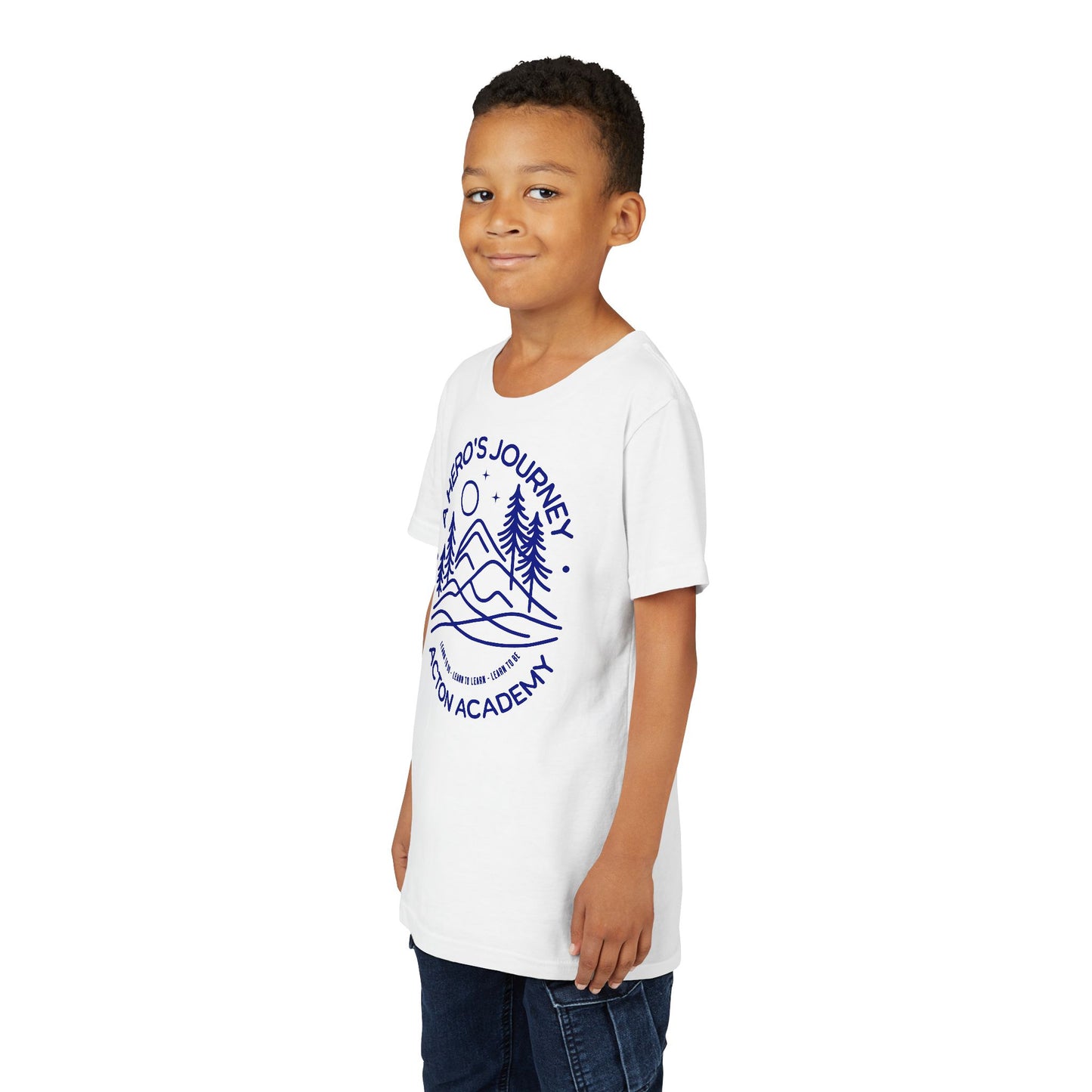Hero's Journey Line Drawing with Acton CyFair Youth Short Sleeve Tee