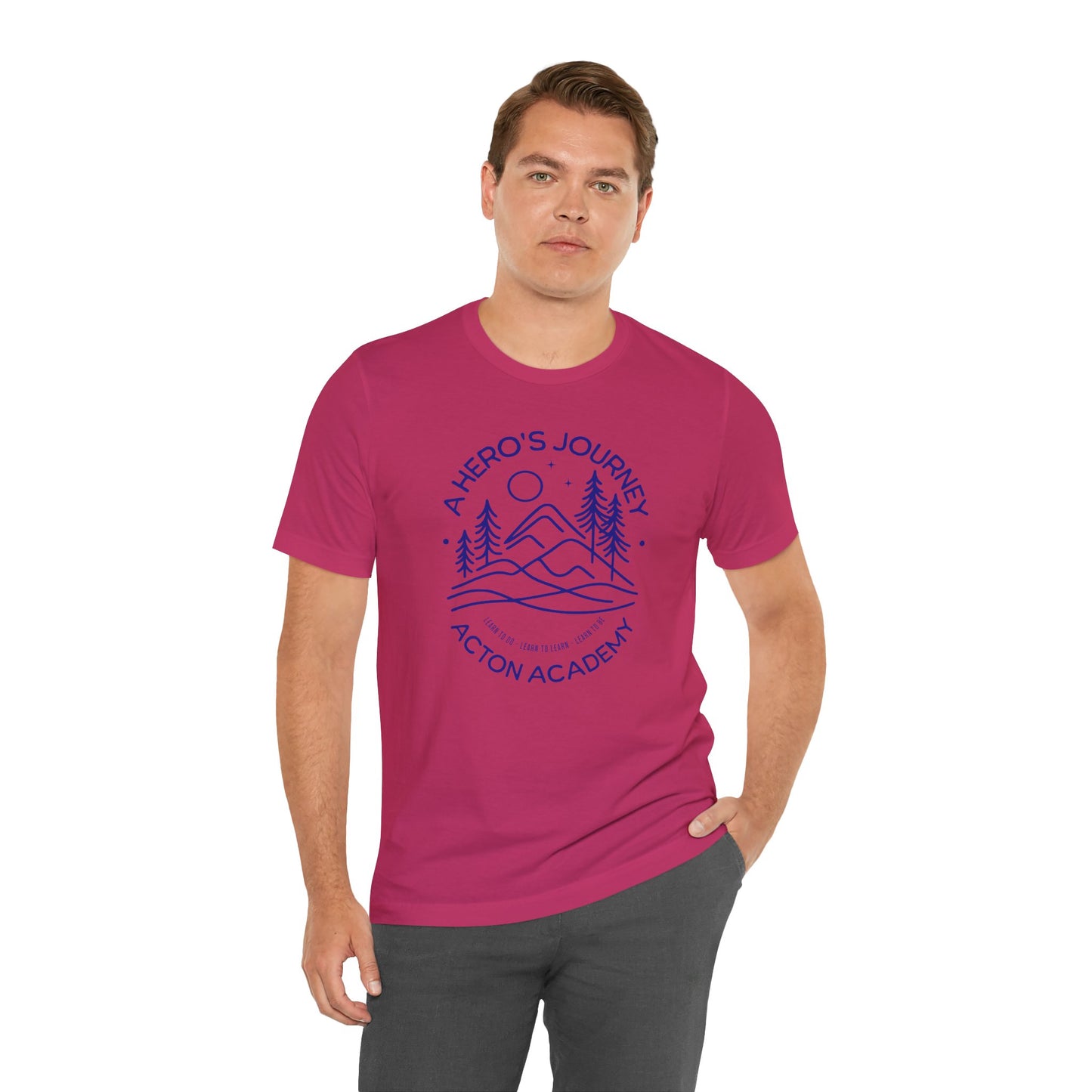 Hero's Journey Line Drawing with Acton CyFair Unisex Jersey Short Sleeve Tee