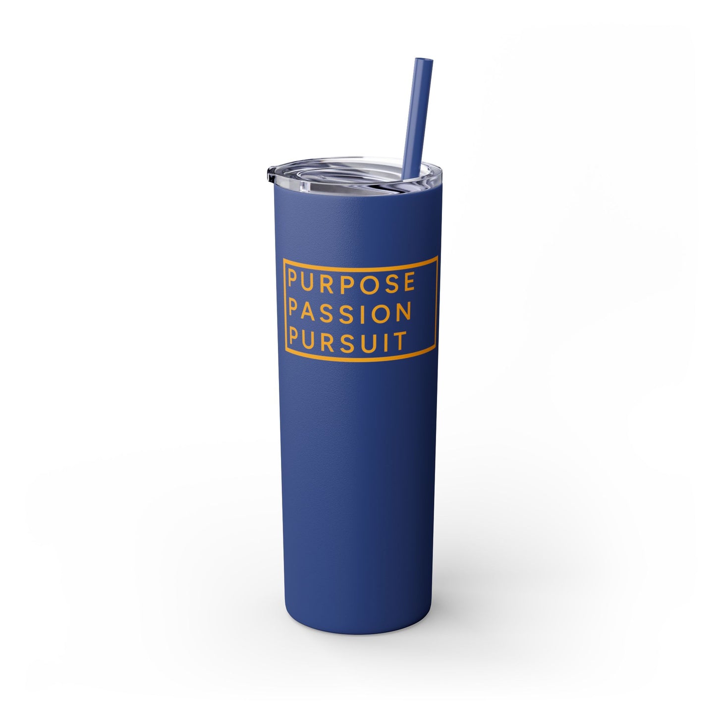 Purpose Passion Pursuit Skinny Tumbler with Straw, 20oz