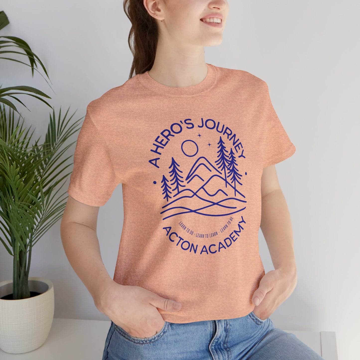 Hero's Journey Line Drawing with Acton CyFair Unisex Jersey Short Sleeve Tee