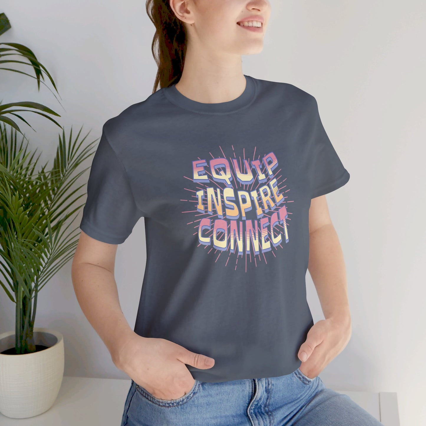 Equip, Inspire, Connect Pink Unisex T-shirt