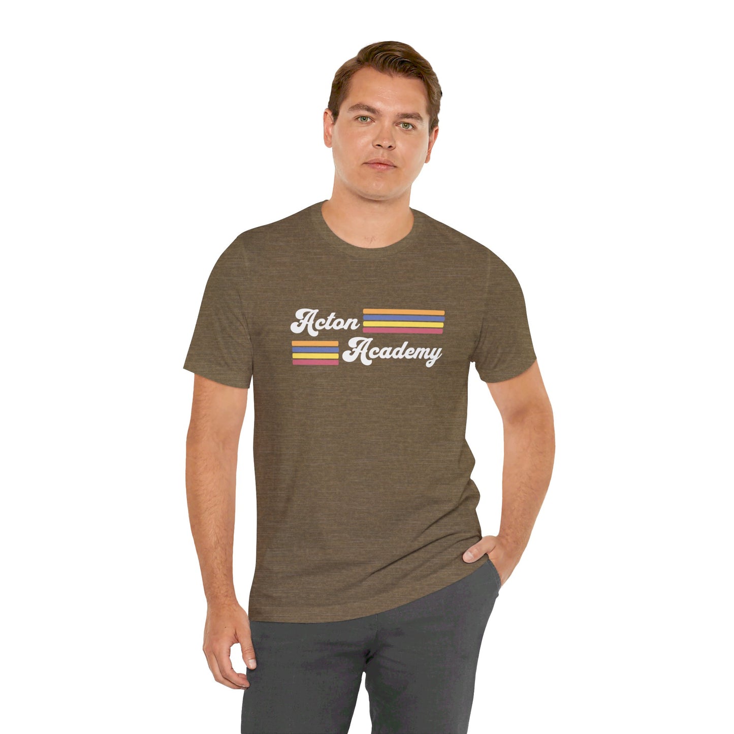 Acton Academy Orange Striped Unisex Jersey Short Sleeve Tee