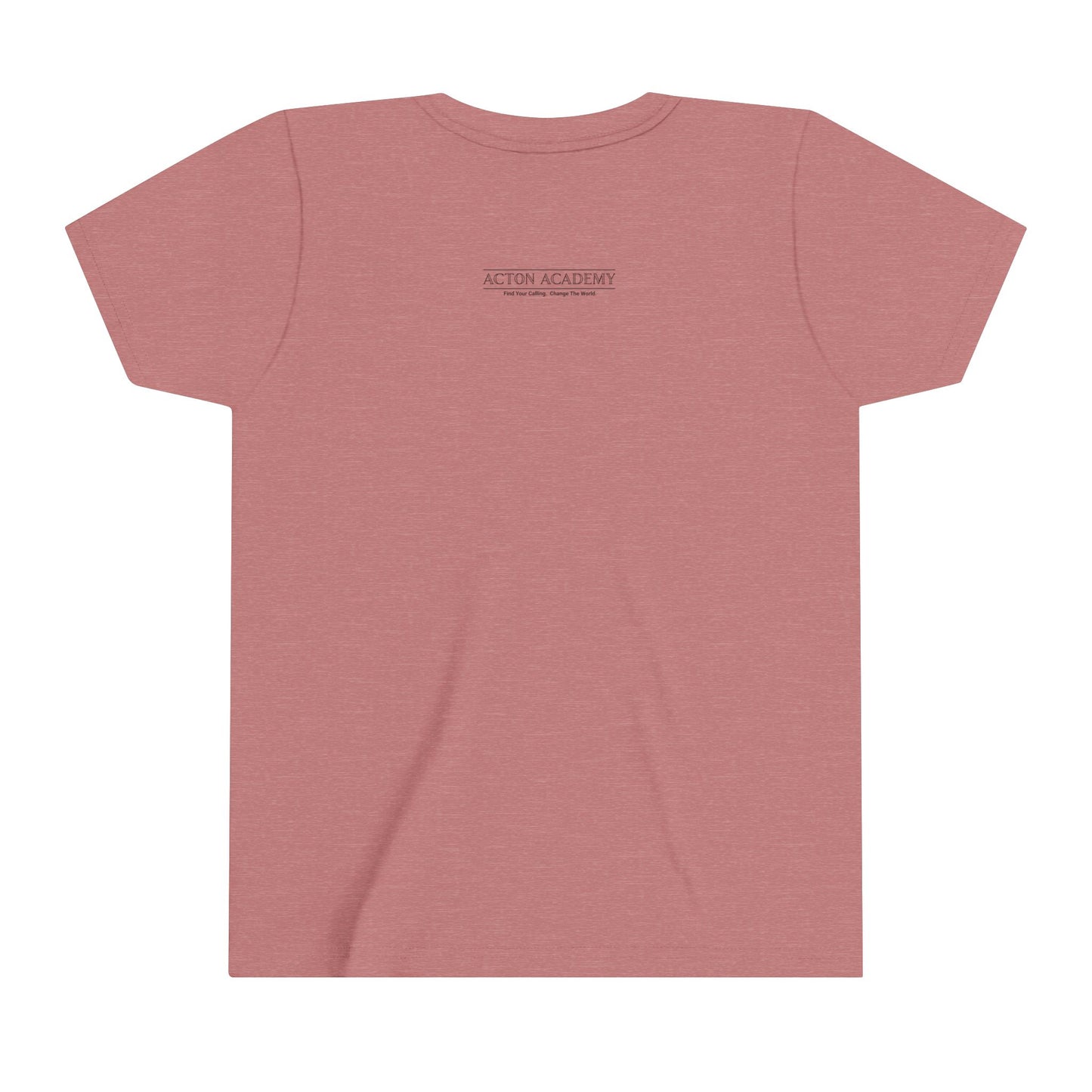 Acton Academy Pink Striped Youth Short Sleeve Tee