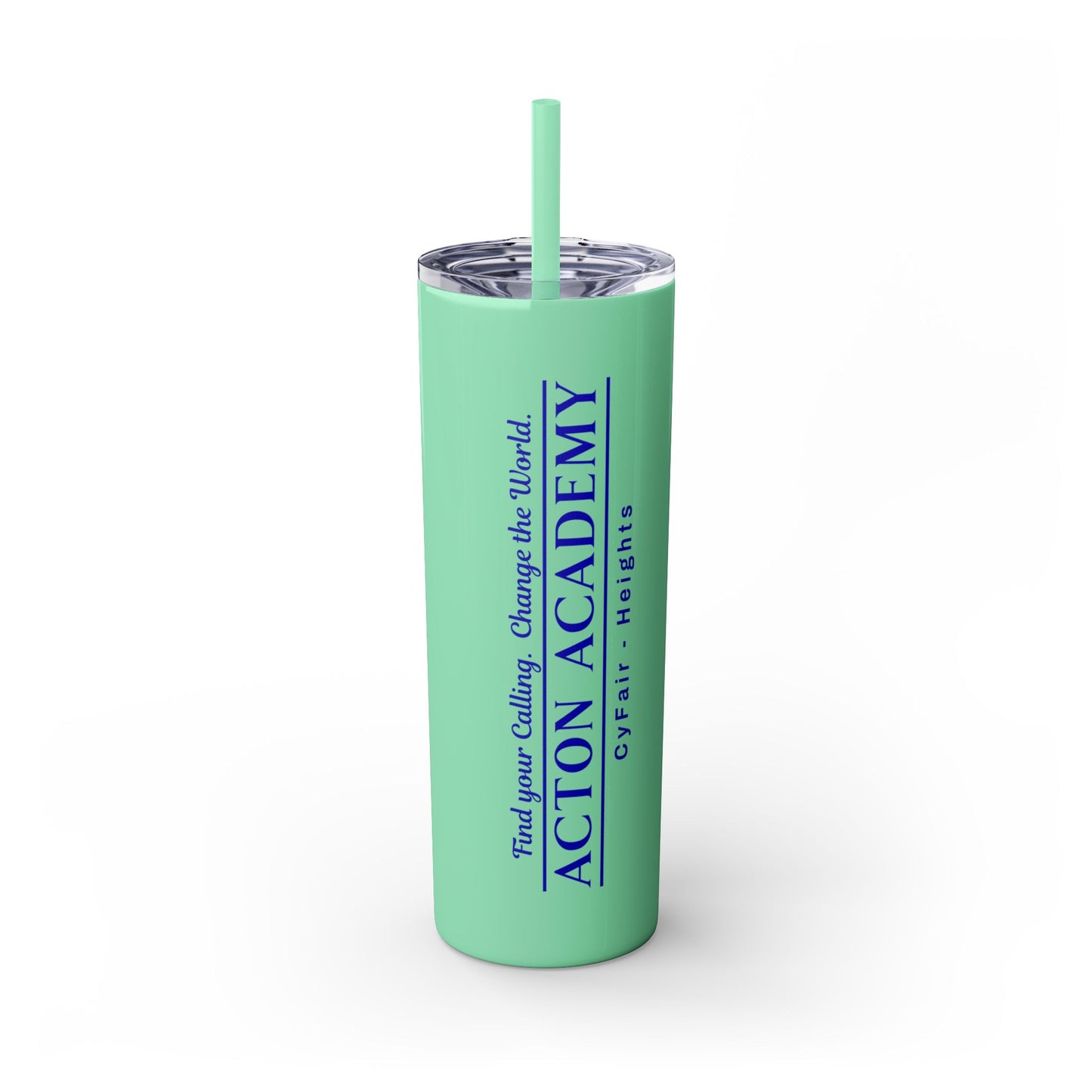 Acton CyFair-Heights Logo Skinny Tumbler with Straw, 20oz