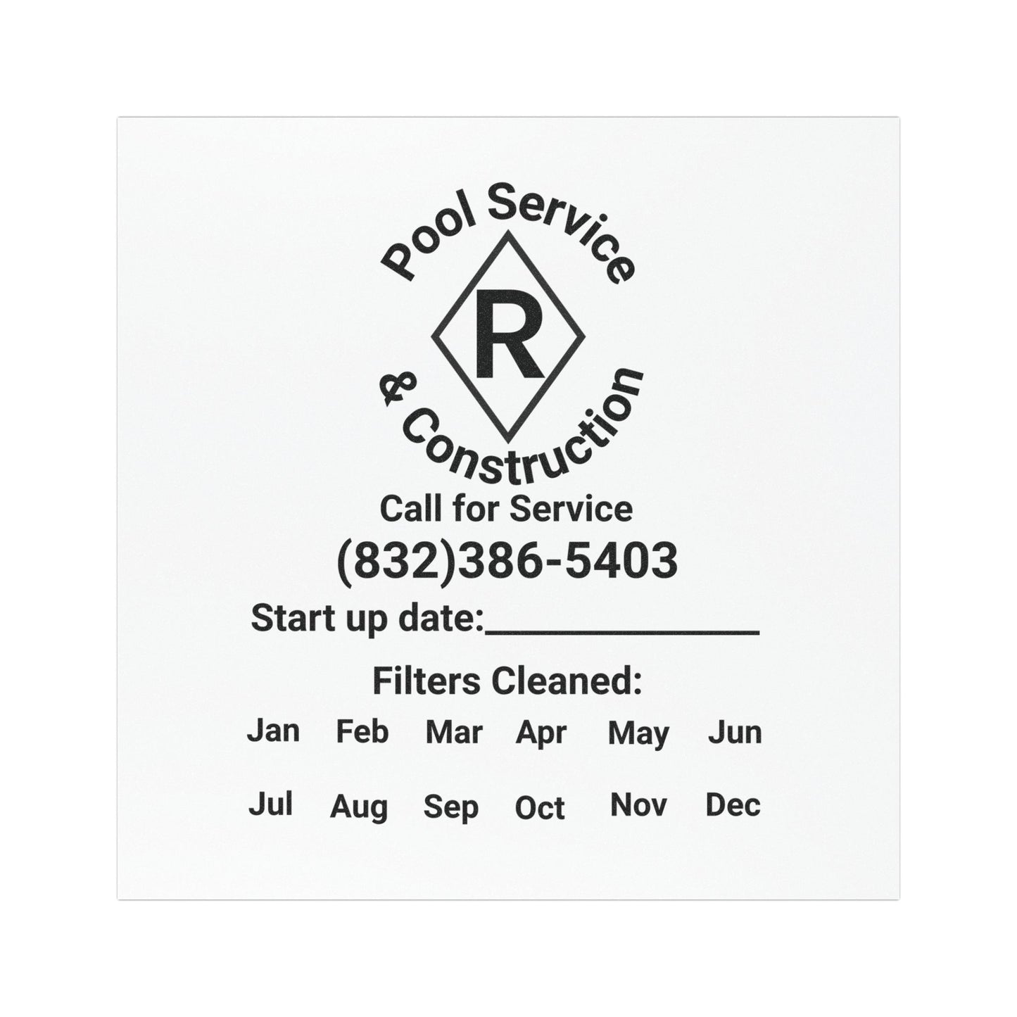 Customizable Pool Service Car Magnet - Call for Service & Construction