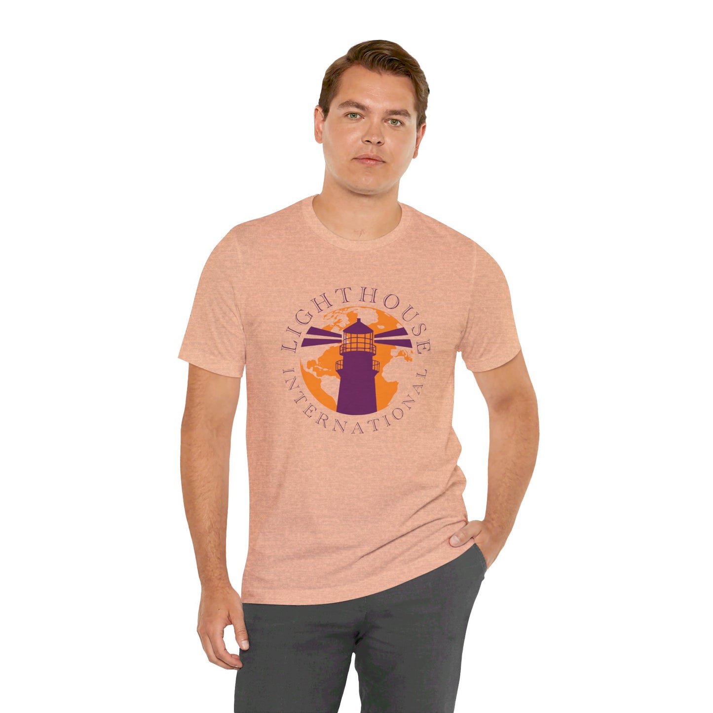 Lighthouse International w/o Acton logo Unisex Jersey Short Sleeve Tee