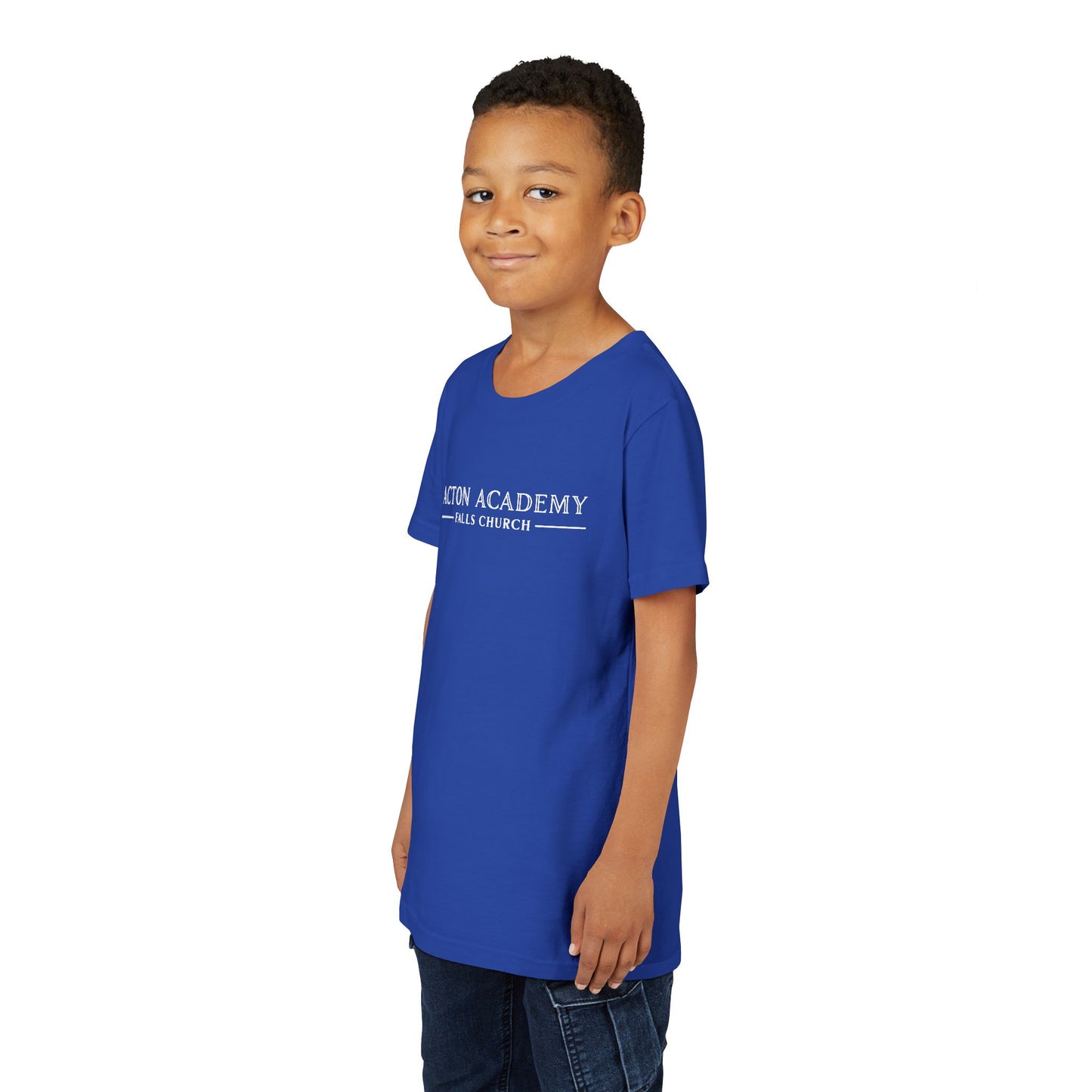 Acton Academy Falls Church White Logo Youth Tee