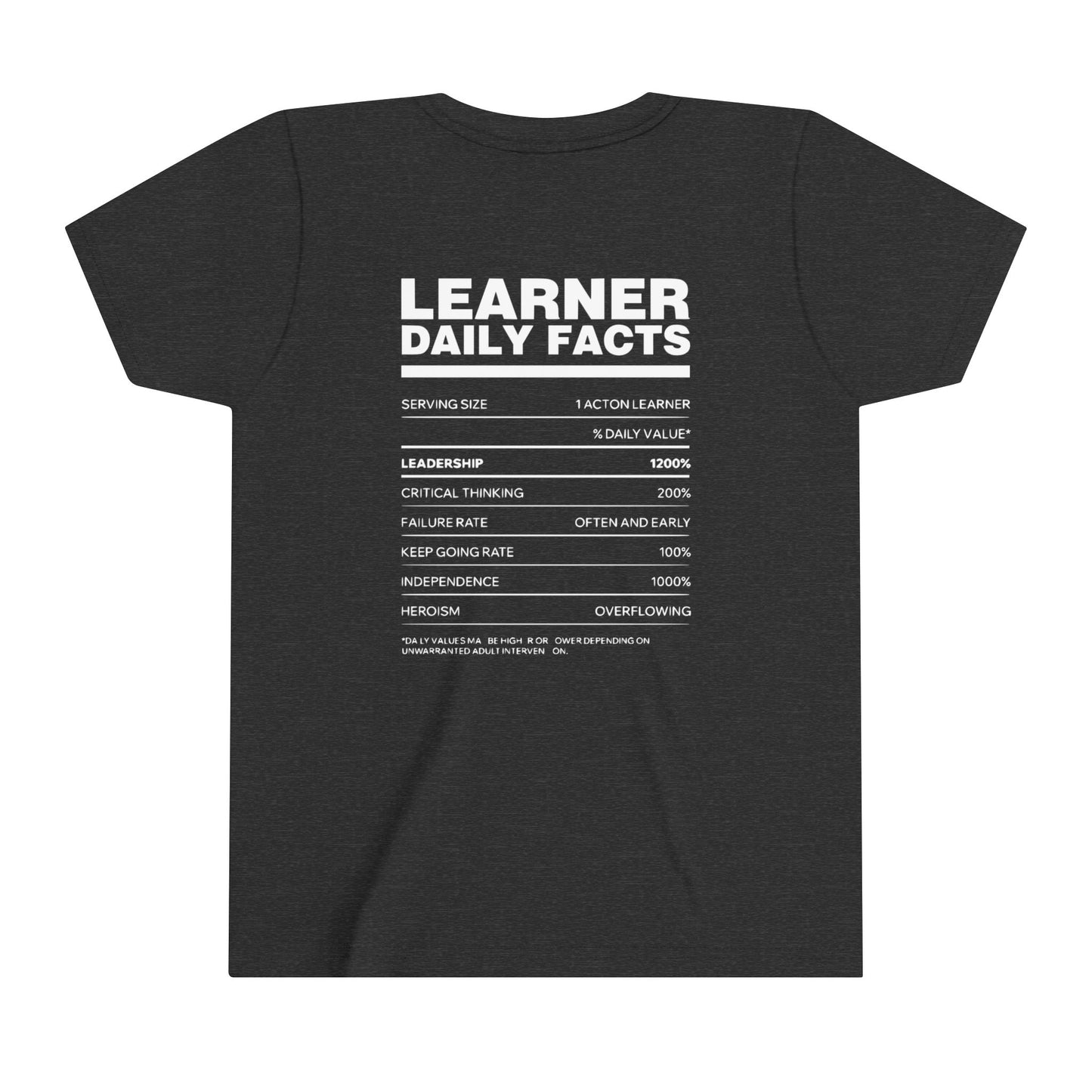 Acton NW Indy Learner Daily Facts Youth Short Sleeve Tee