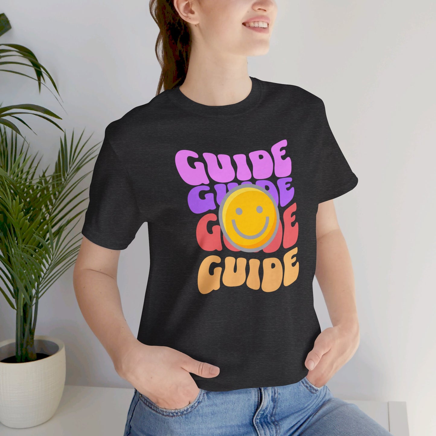Guide with Smiley face Unisex Jersey Short Sleeve Tee