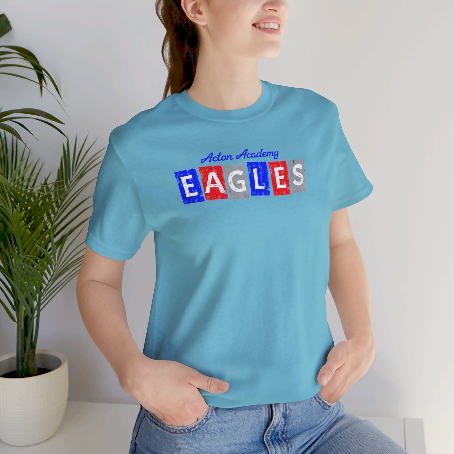 Acton Block Letters Red Unisex Jersey Short Sleeve Tee