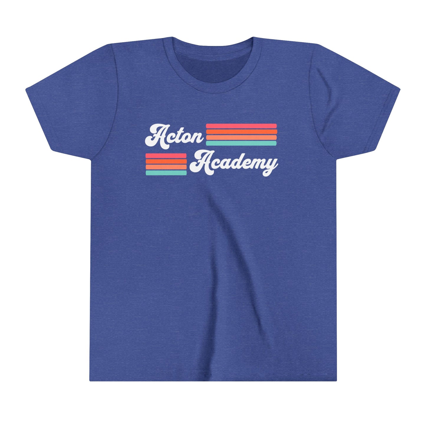 Acton Academy Pink Striped Youth Short Sleeve Tee