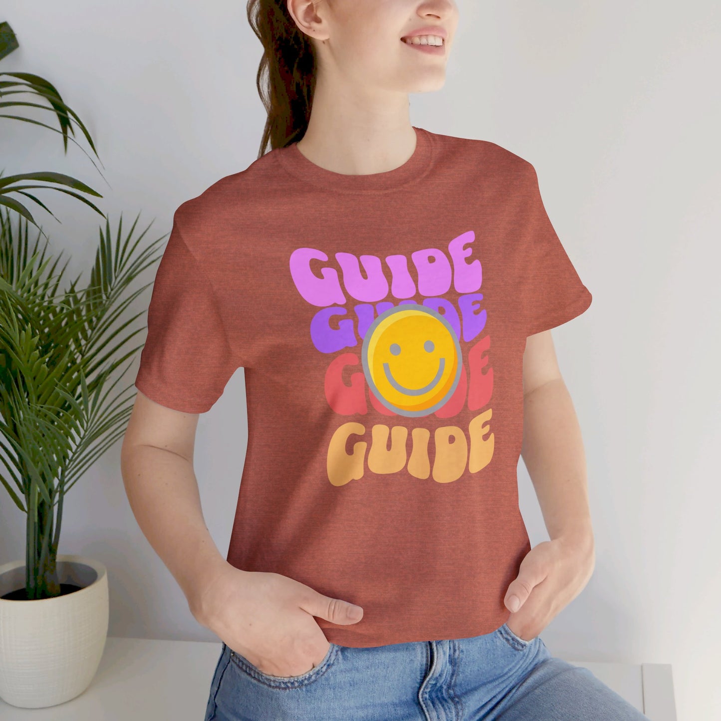 Guide with Smiley face Unisex Jersey Short Sleeve Tee