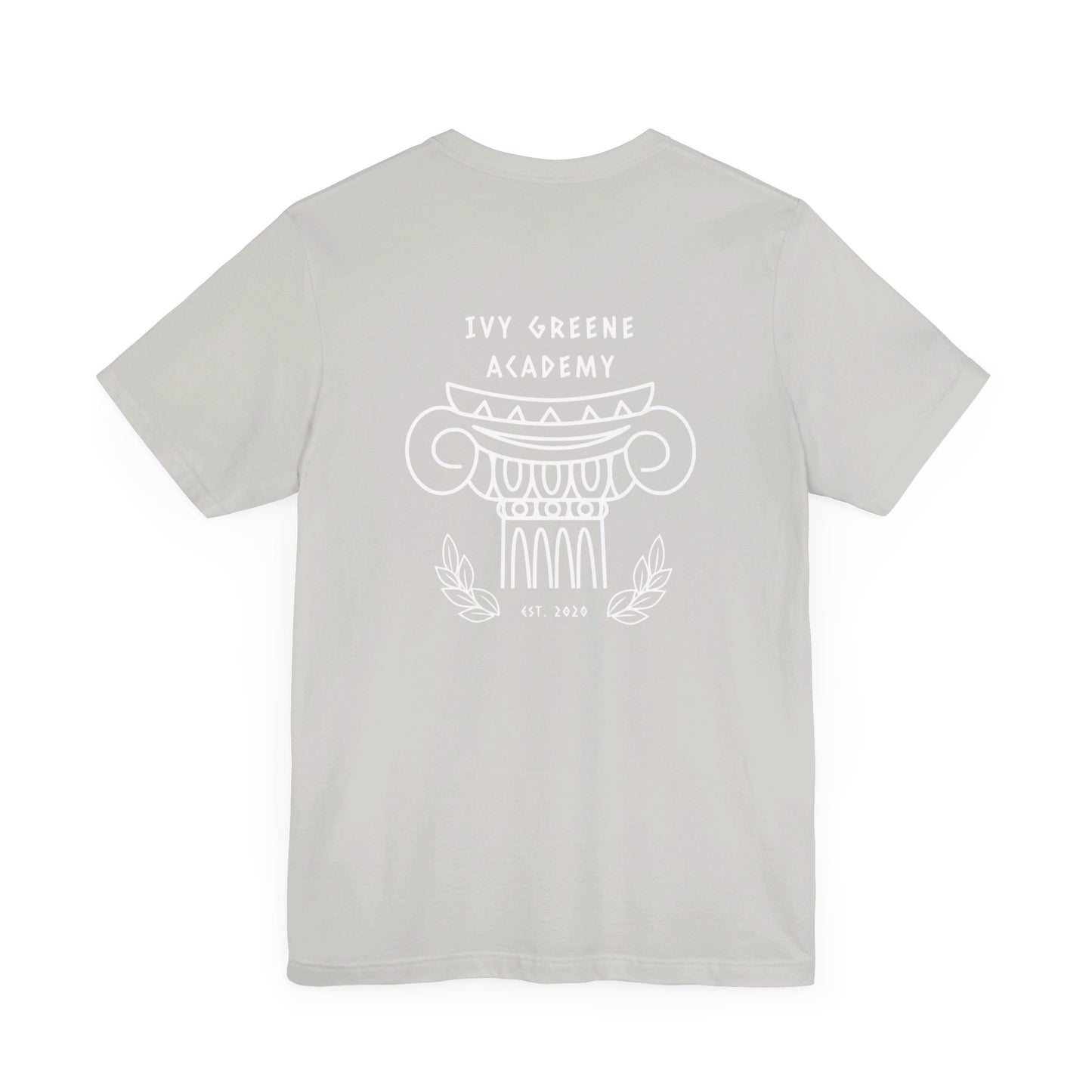 Acton Academy Aqua Striped with Ivy Greene on back Unisex Jersey Short Sleeve Tee