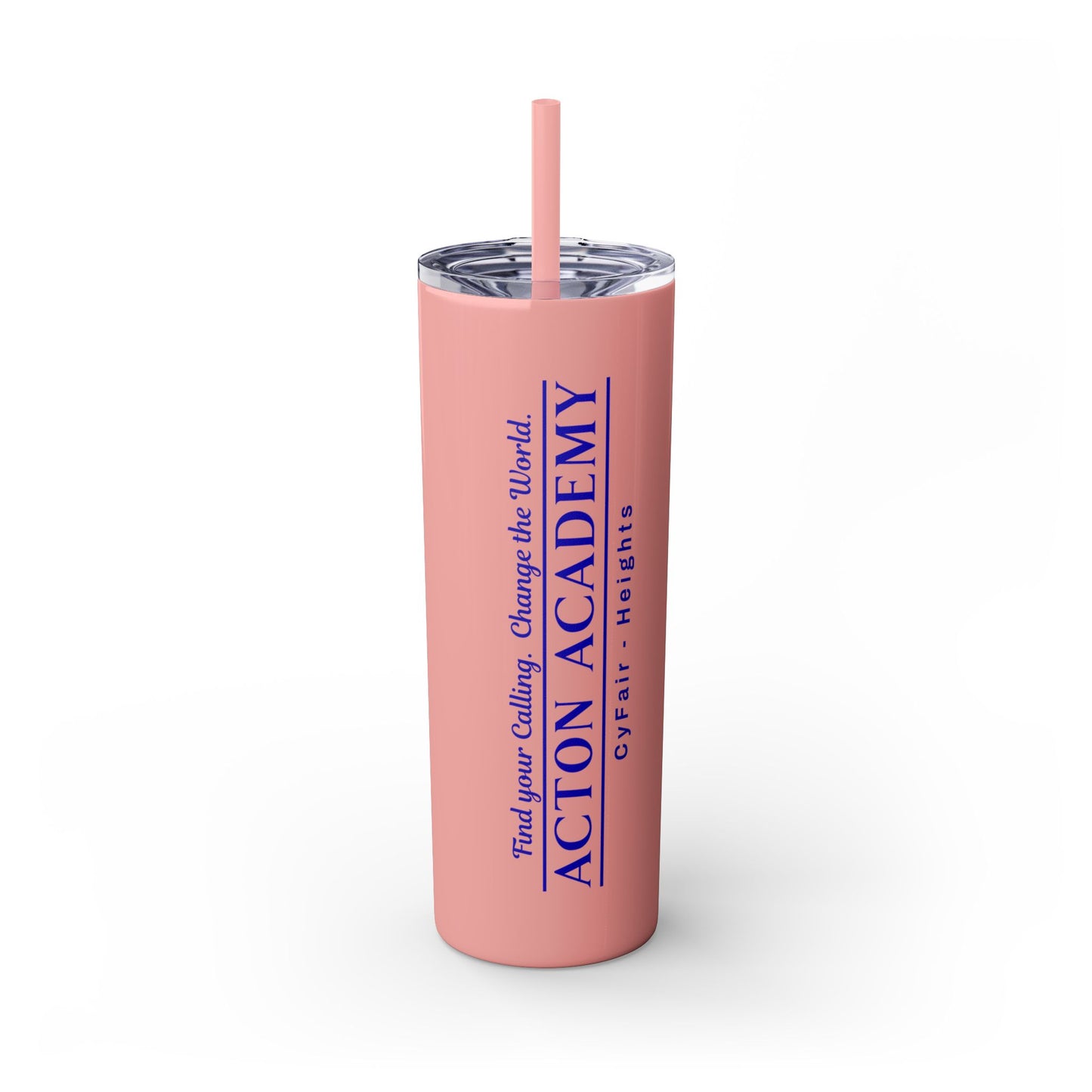 Acton CyFair-Heights Logo Skinny Tumbler with Straw, 20oz