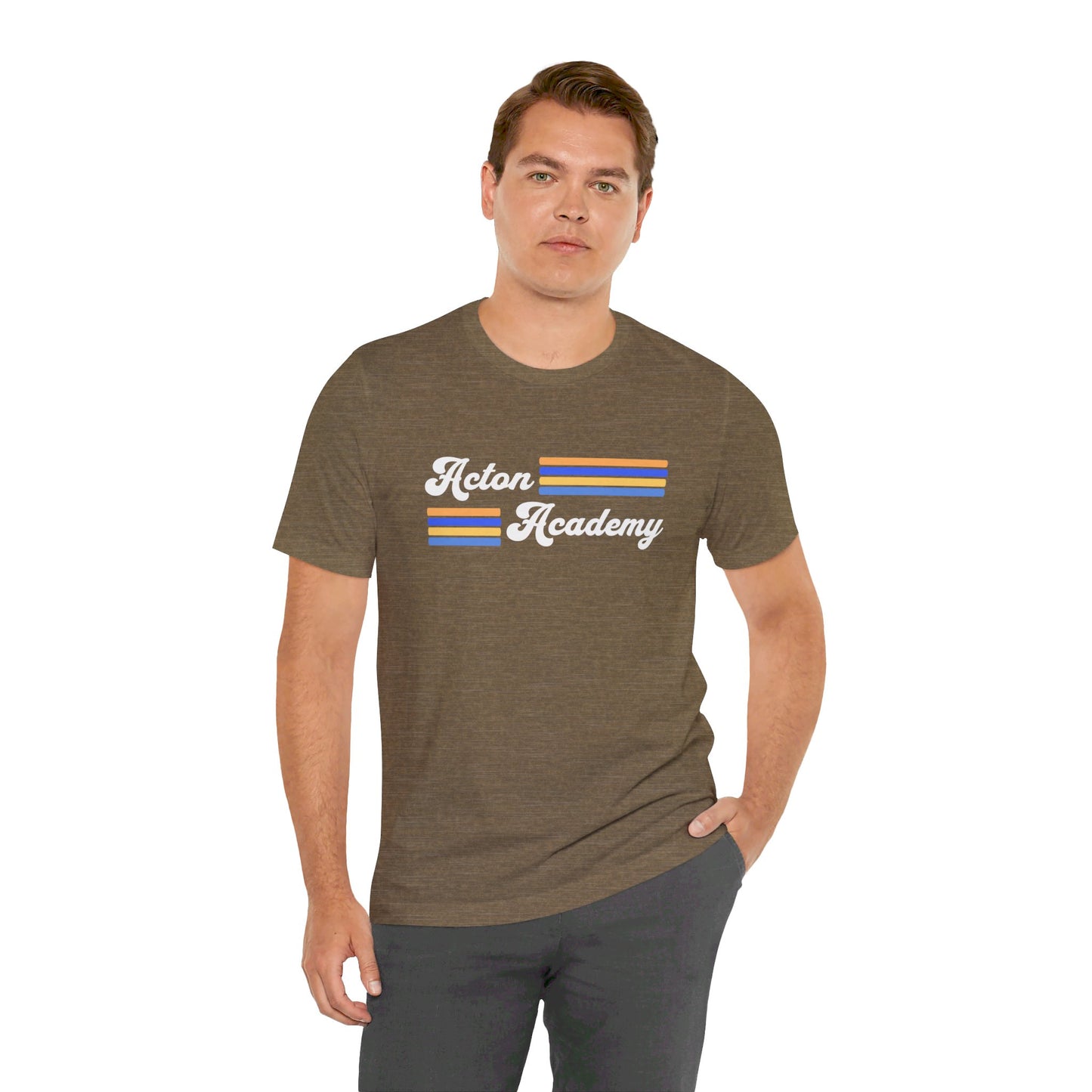 Acton Academy Blue Striped Unisex Jersey Short Sleeve T-shirt