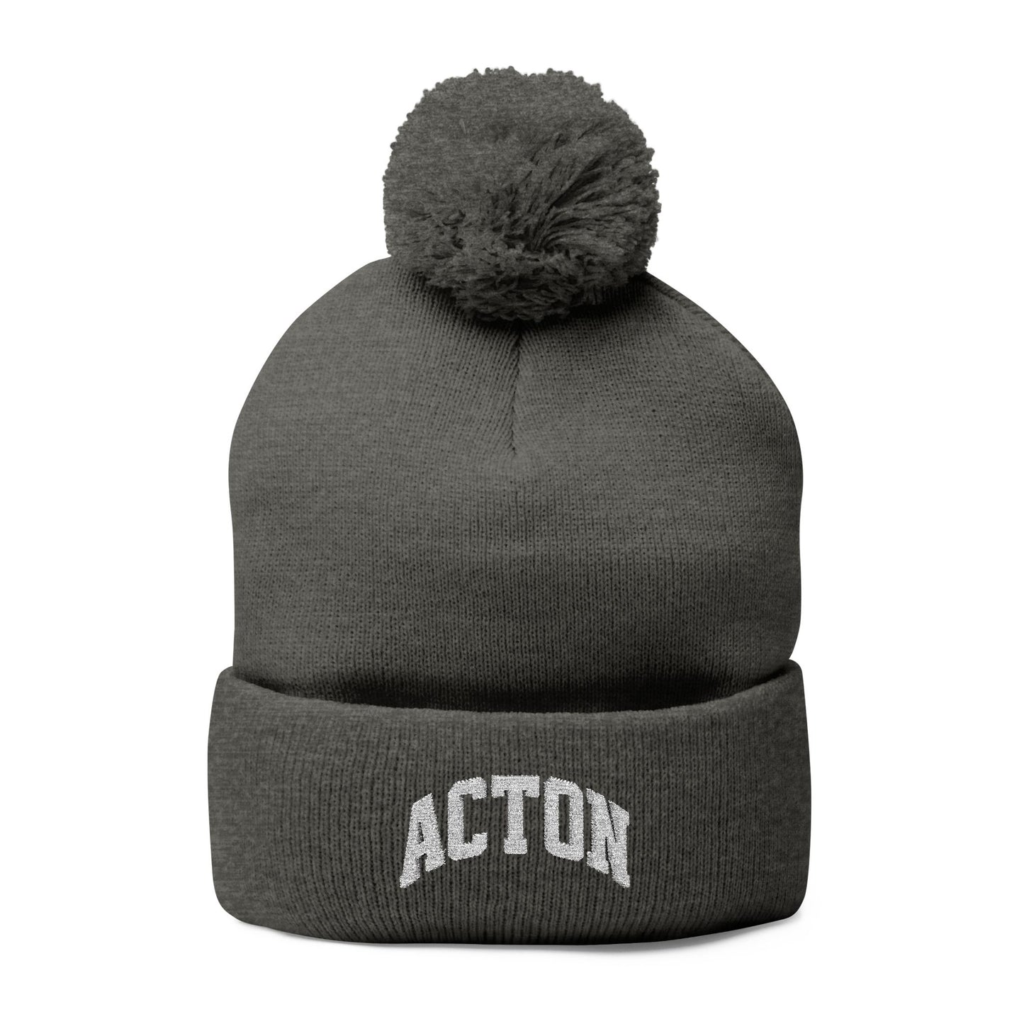 Custom Embroidered Pom-Pom Knit Cap - Cozy & Stylish Winter Hat