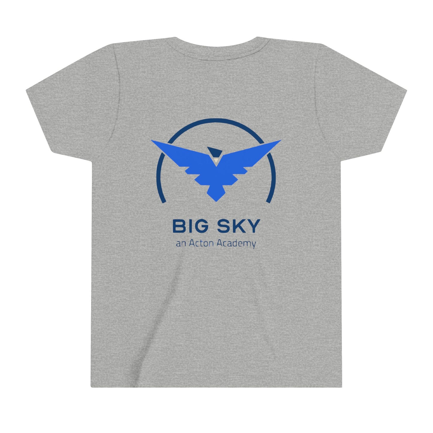 Hero's Journey Line Drawing with Big Sky on back Youth Short Sleeve Tee