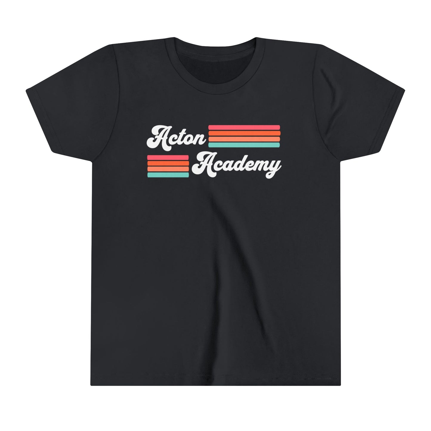 Acton Academy Pink Striped Youth Short Sleeve Tee