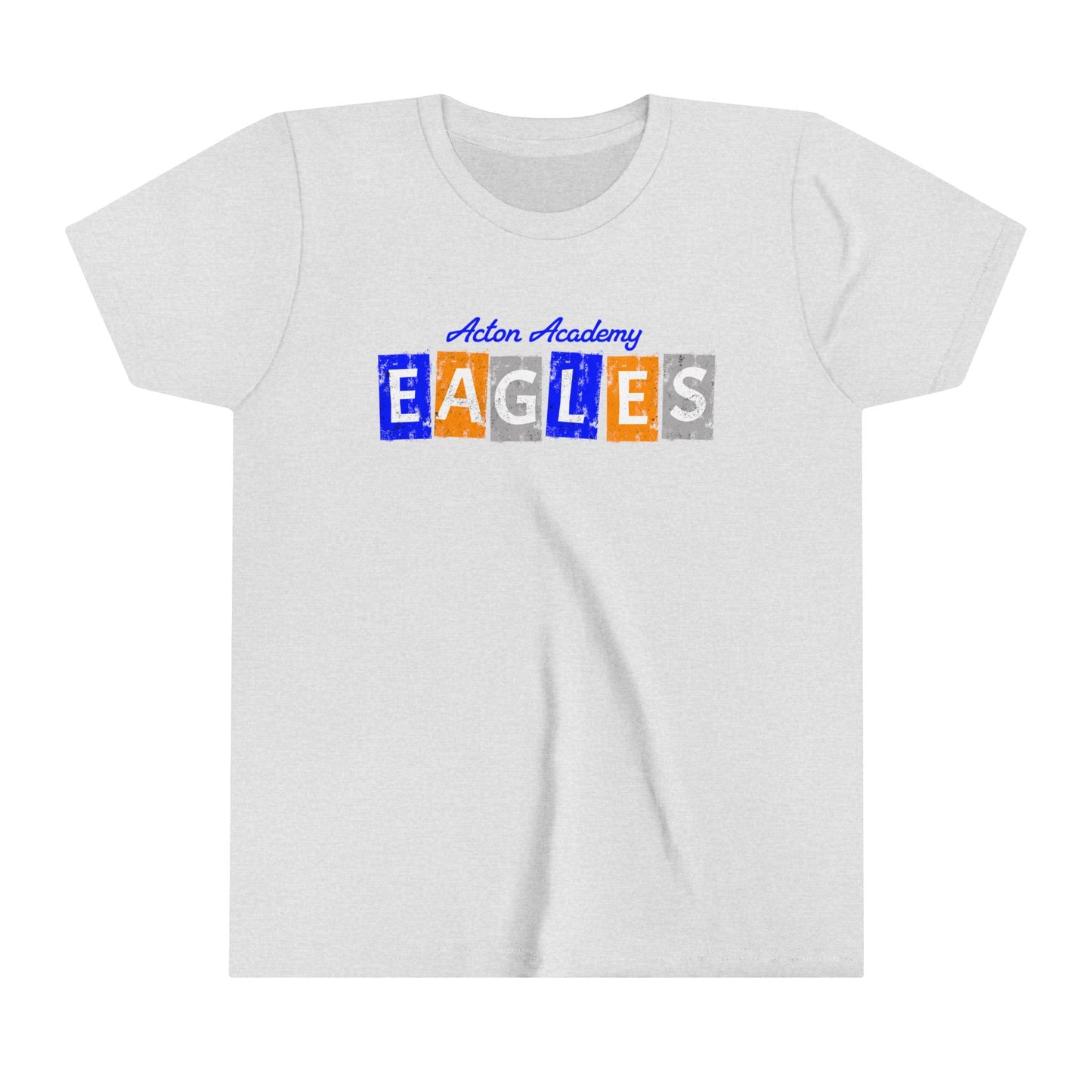 Acton Block Letters Orange Youth Short Sleeve Tee