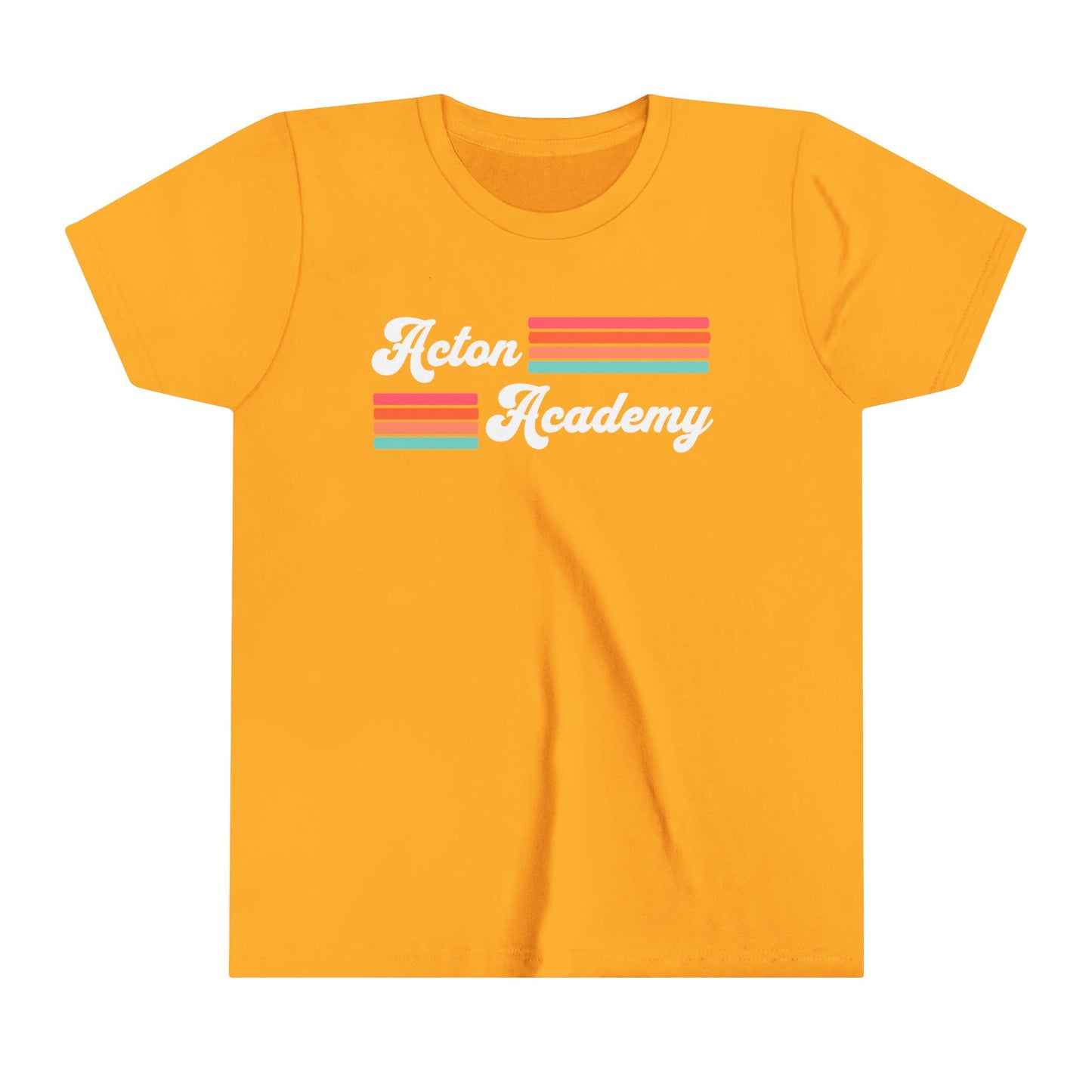 Acton Academy Pink Striped Youth Short Sleeve Tee