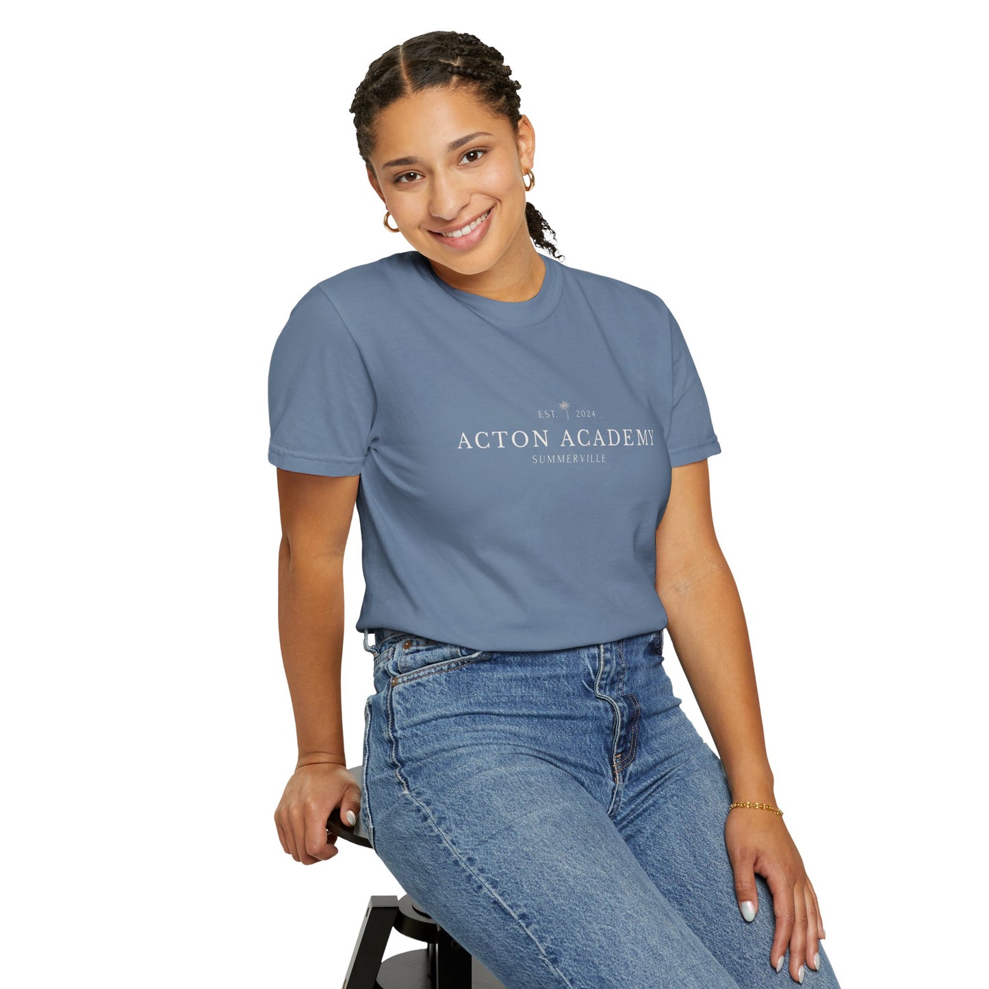 Acton Academy Summerville with Find a Calling on back Unisex Garment-Dyed T-shirt