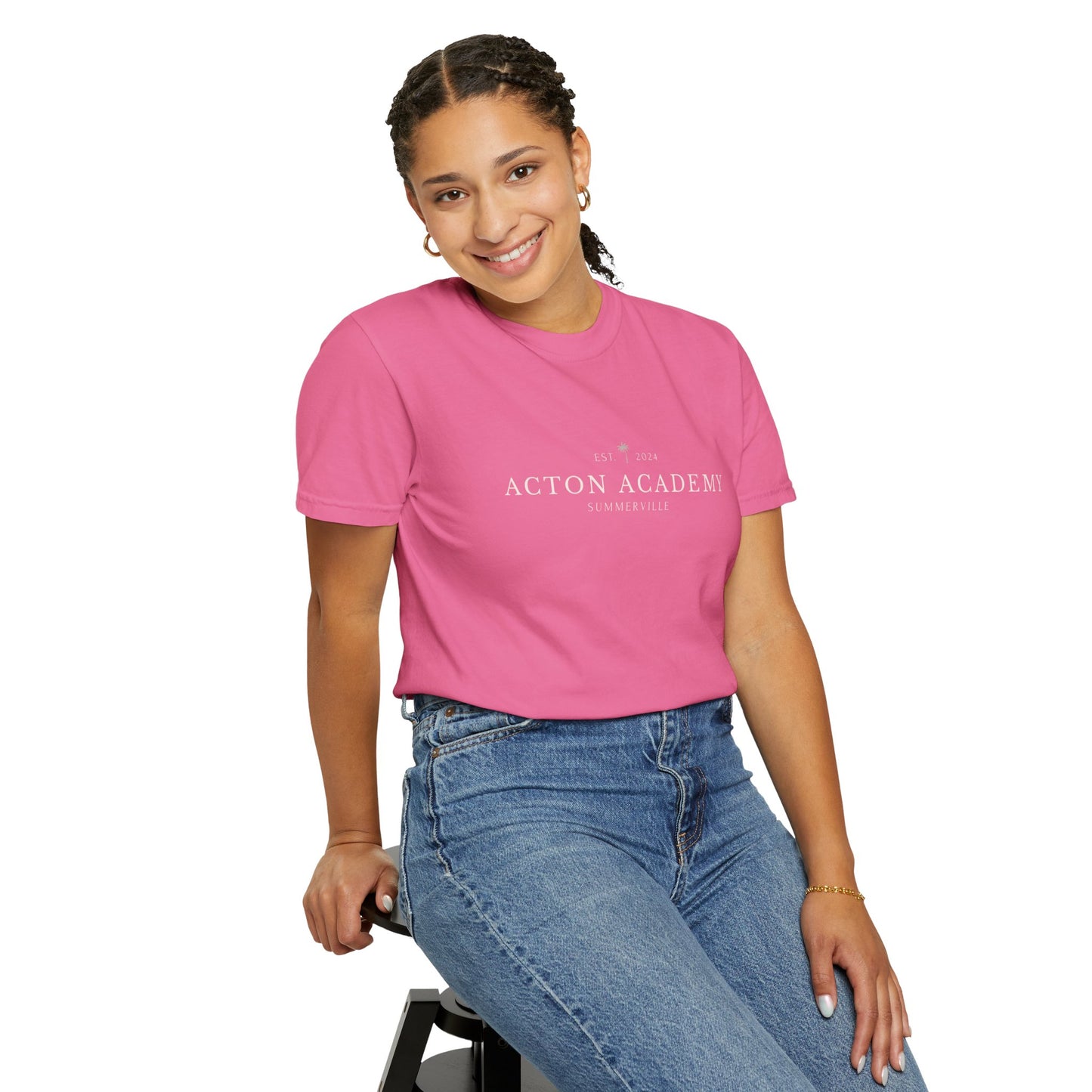 Acton Academy Summerville with Find a Calling on back Unisex Garment-Dyed T-shirt