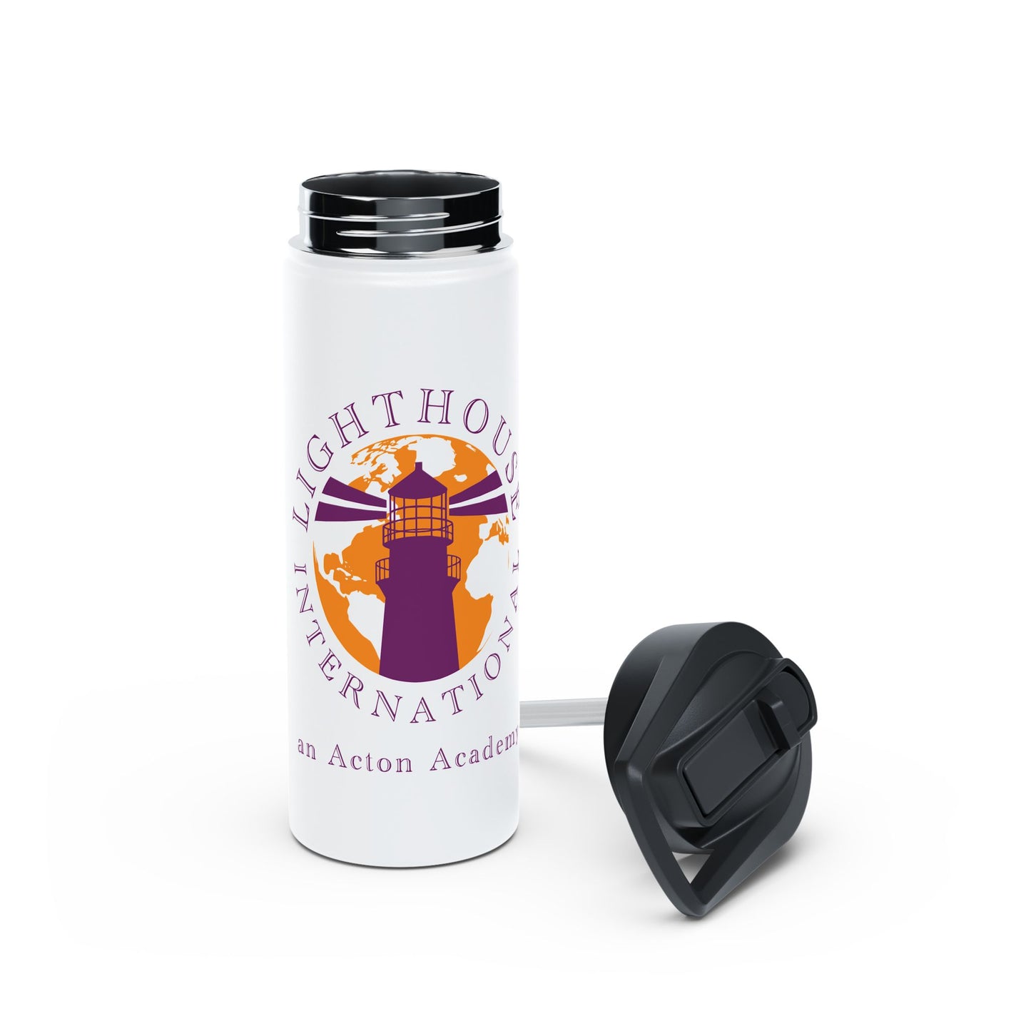 Lighthouse International Stainless Steel Water Bottle, Standard Lid