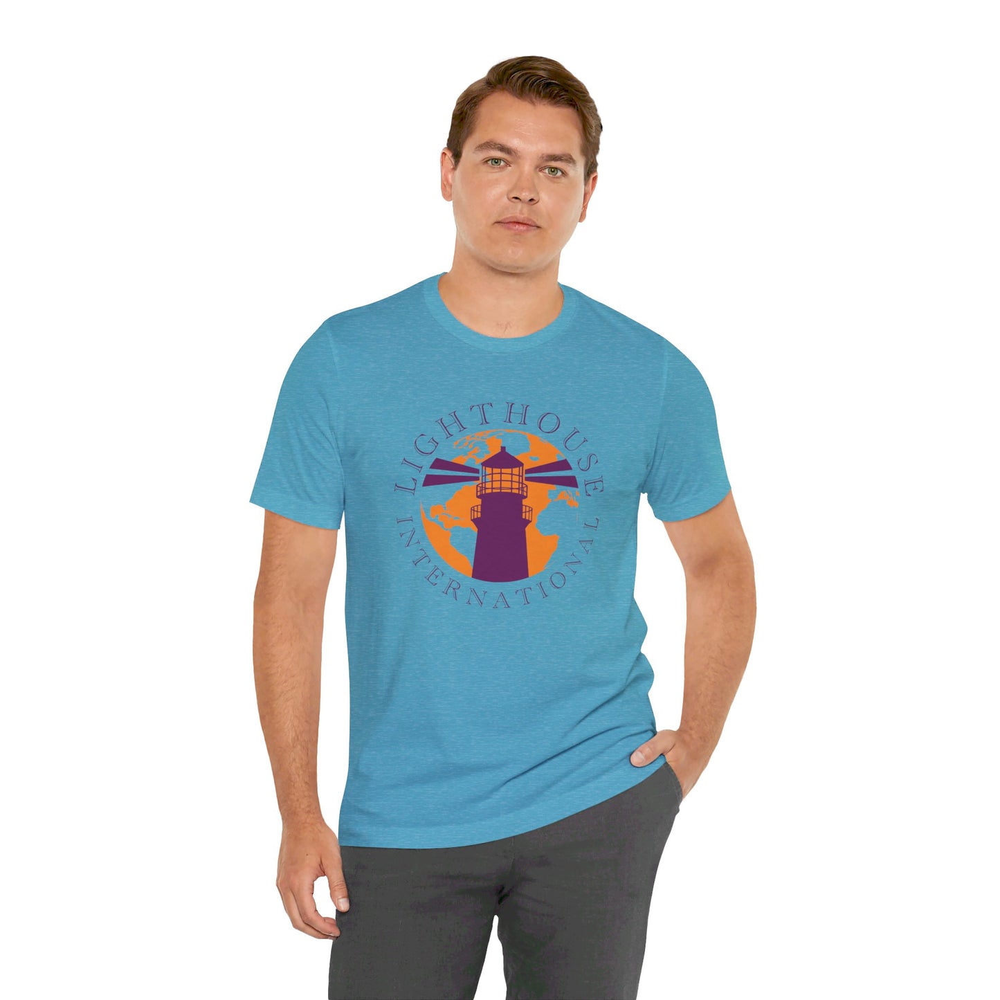 Lighthouse International w/o Acton logo Unisex Jersey Short Sleeve Tee