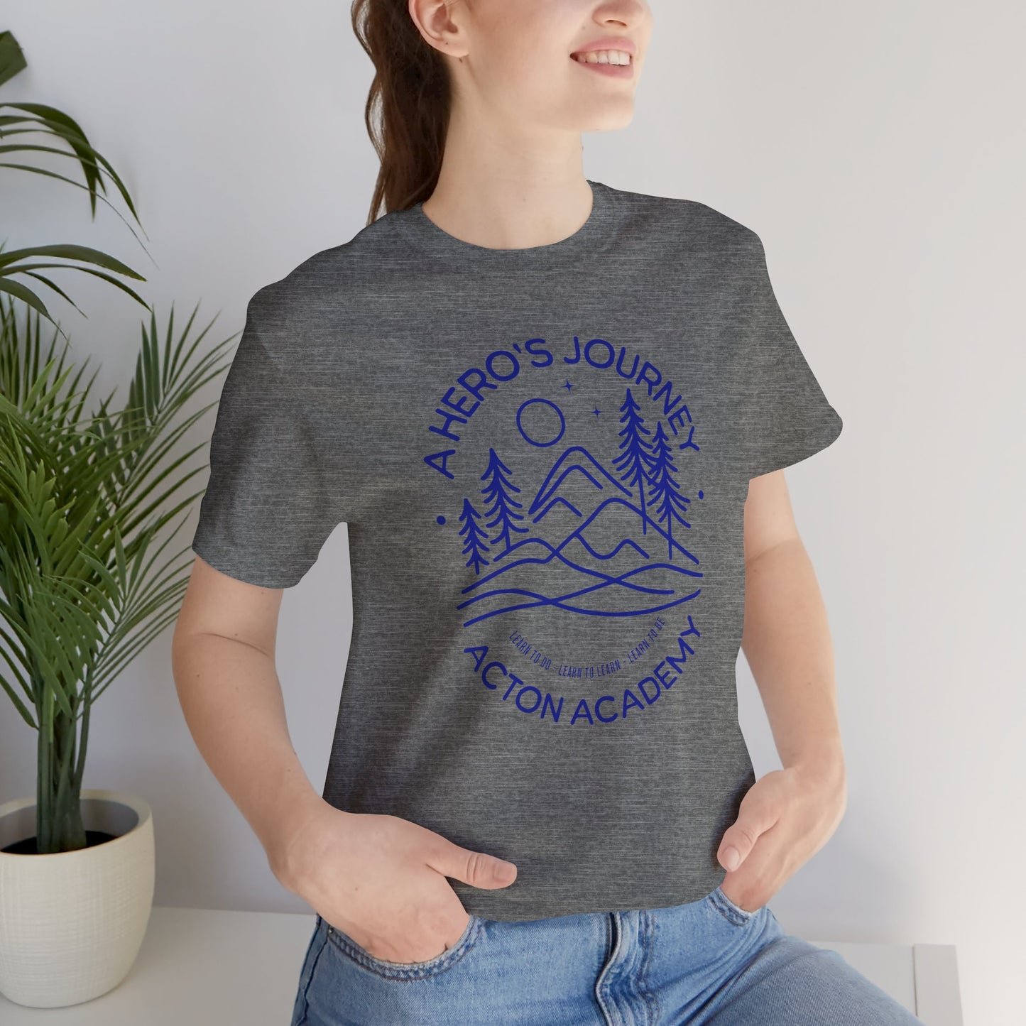 Hero's Journey Line Drawing with Acton CyFair Unisex Jersey Short Sleeve Tee